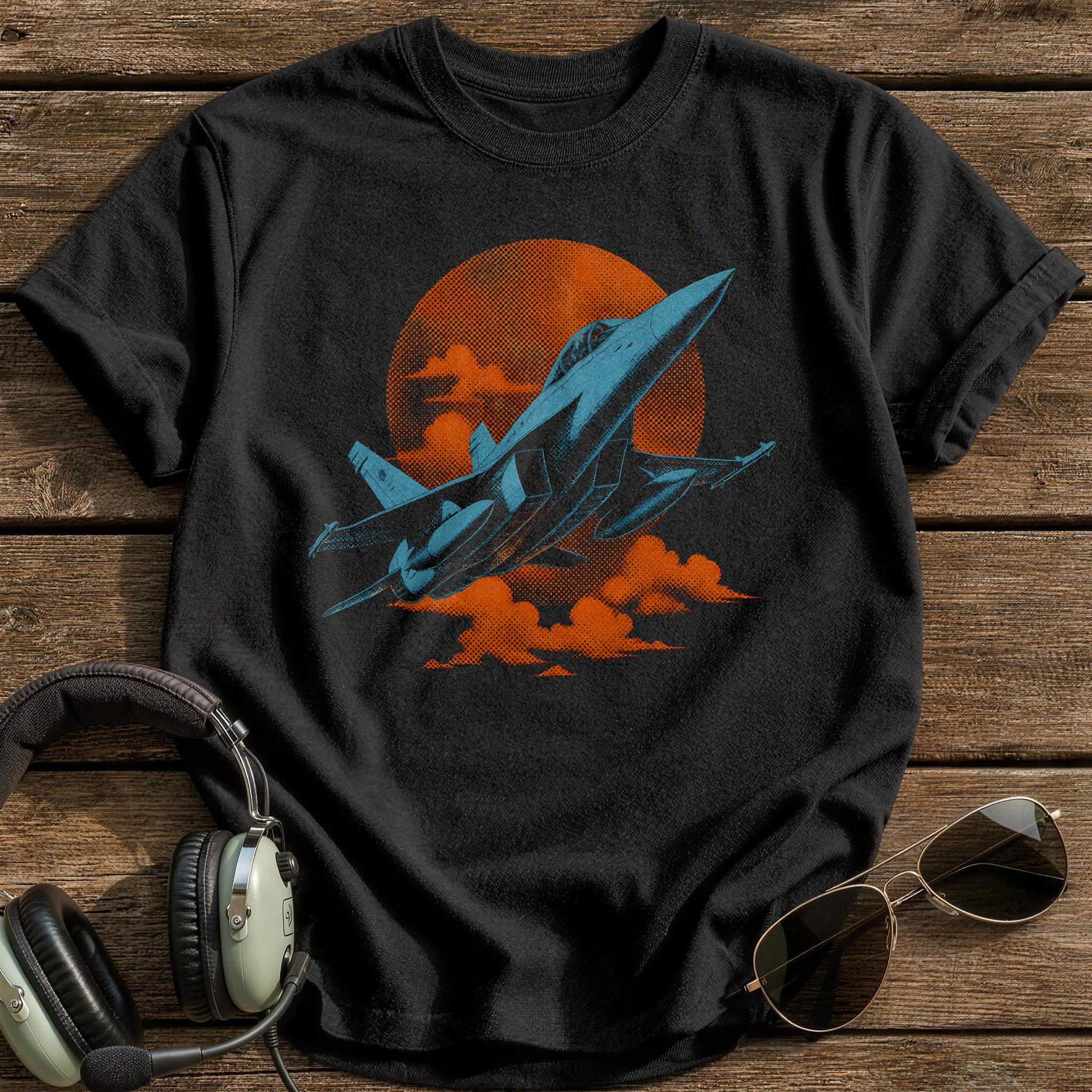 Sunset Formation Flight T-Shirt - Black