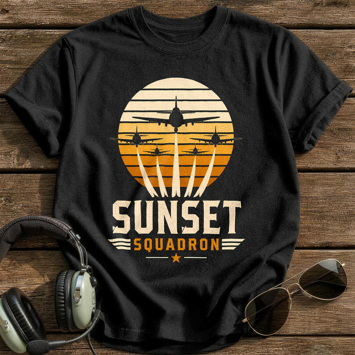 Sunset Squadron 69 T-Shirt - Black