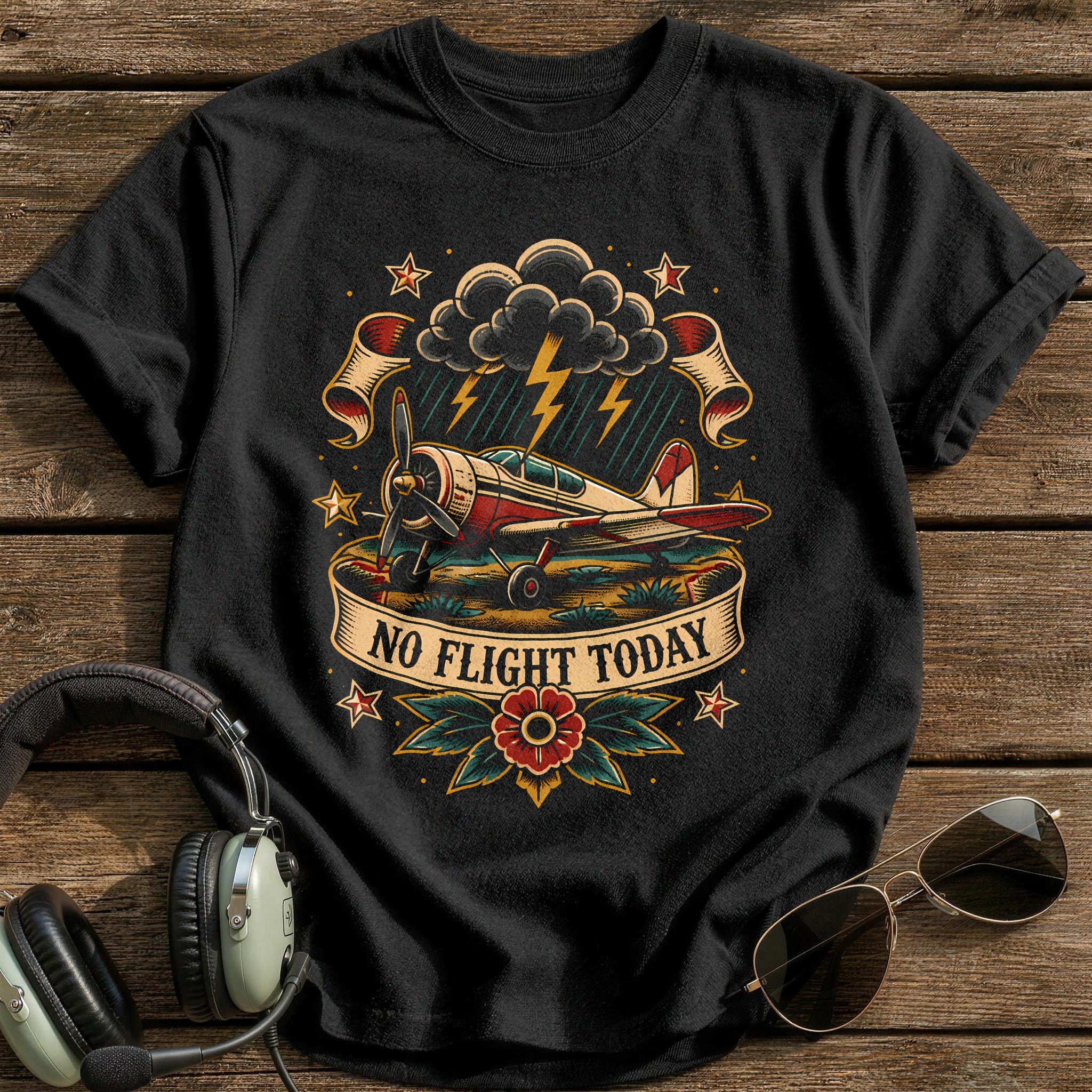 Tattoo Flash No Flight Today 17 - Black