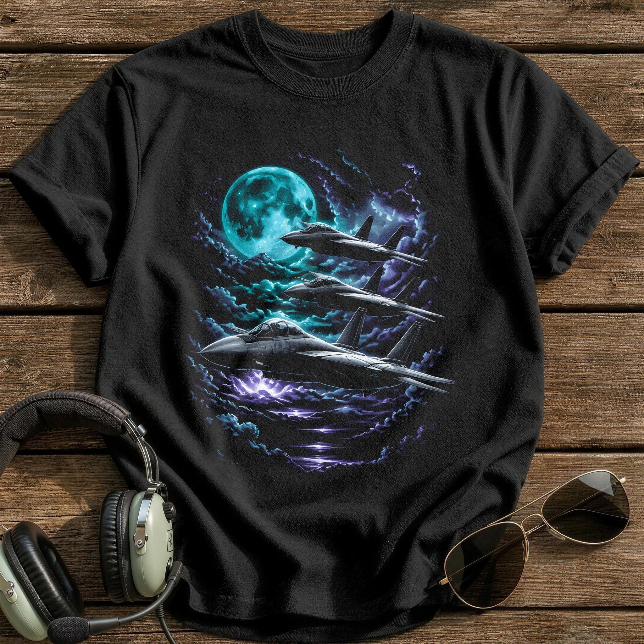 Teal Moon Formation T-Shirt - Black