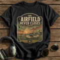 The Airfield Never Closes T-Shirt - Black