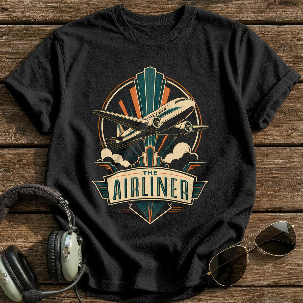 The Airliner Deco 47 T-Shirt - Black