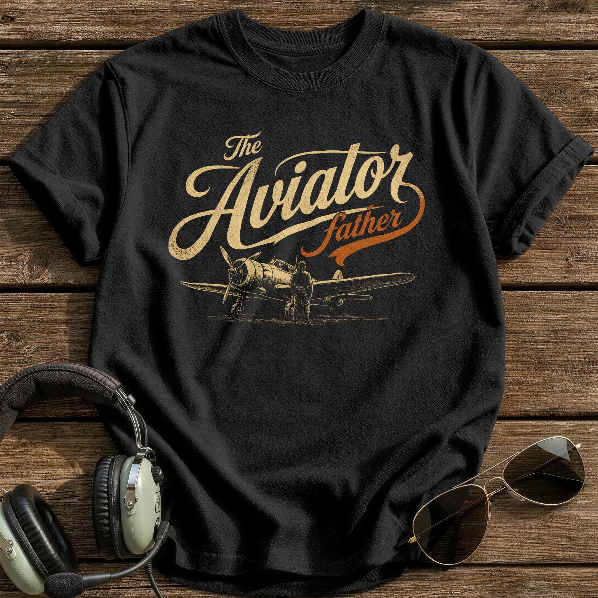 The Aviator-father T-Shirt - Black
