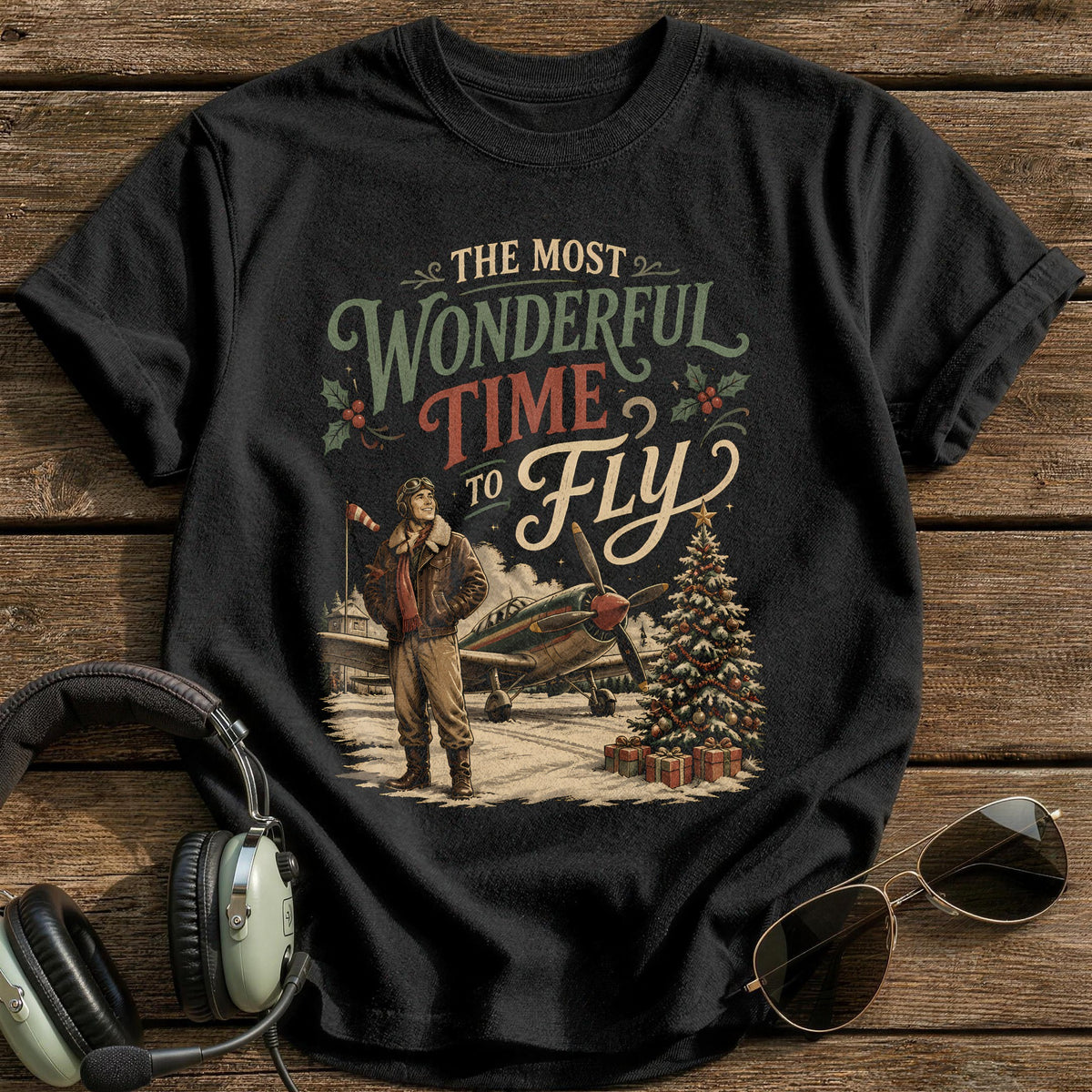 The Most Wonderful Time To Fly 68 T-Shirt - Black