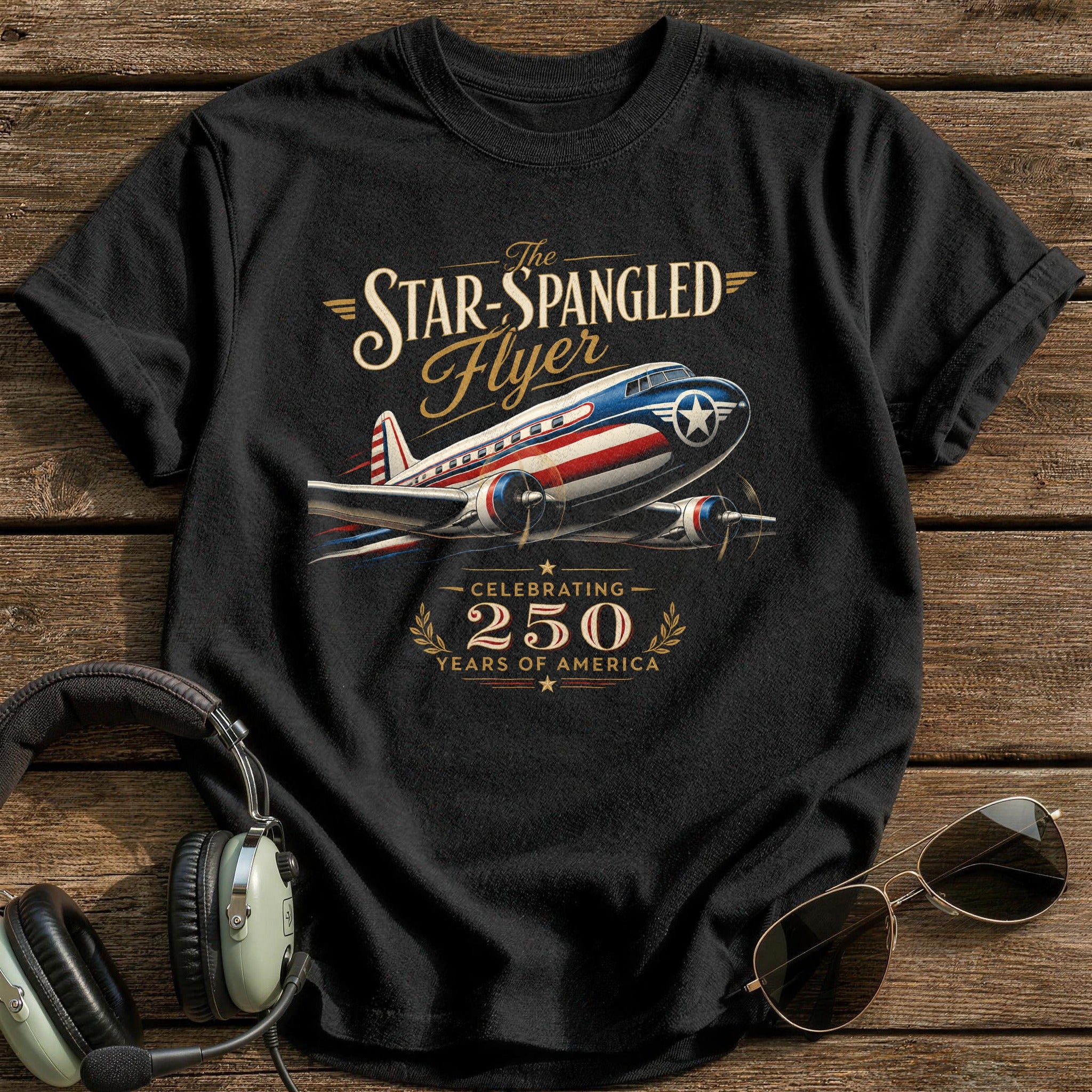 The Star-Spangled Flyer T-Shirt - Black