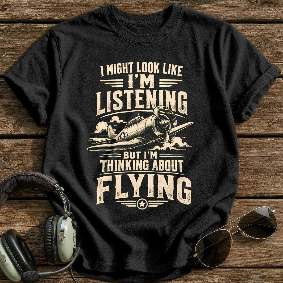Thinking About Flying 45 T-Shirt - Black