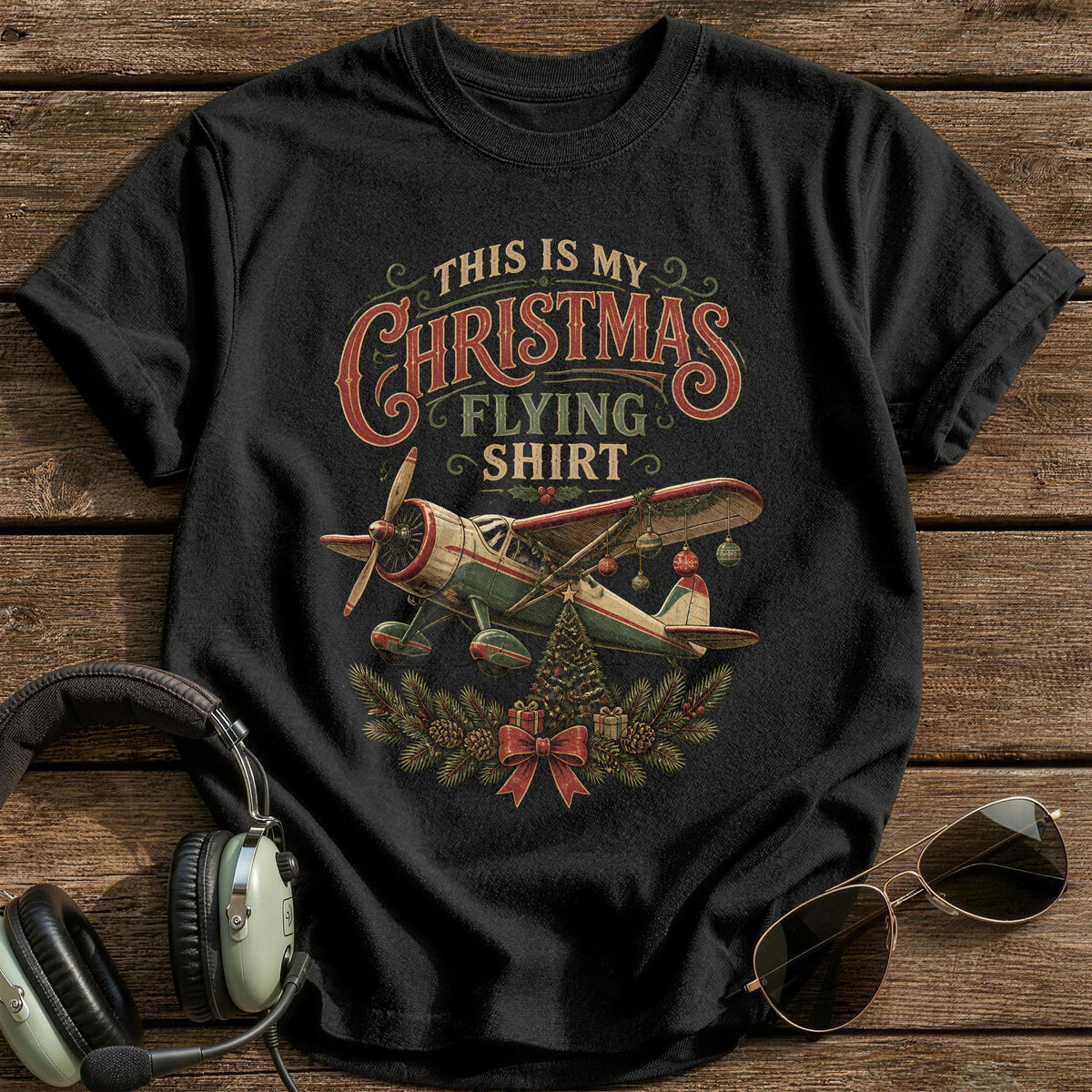 This Is My Christmas Flying Shirt 92 T-Shirt - Black