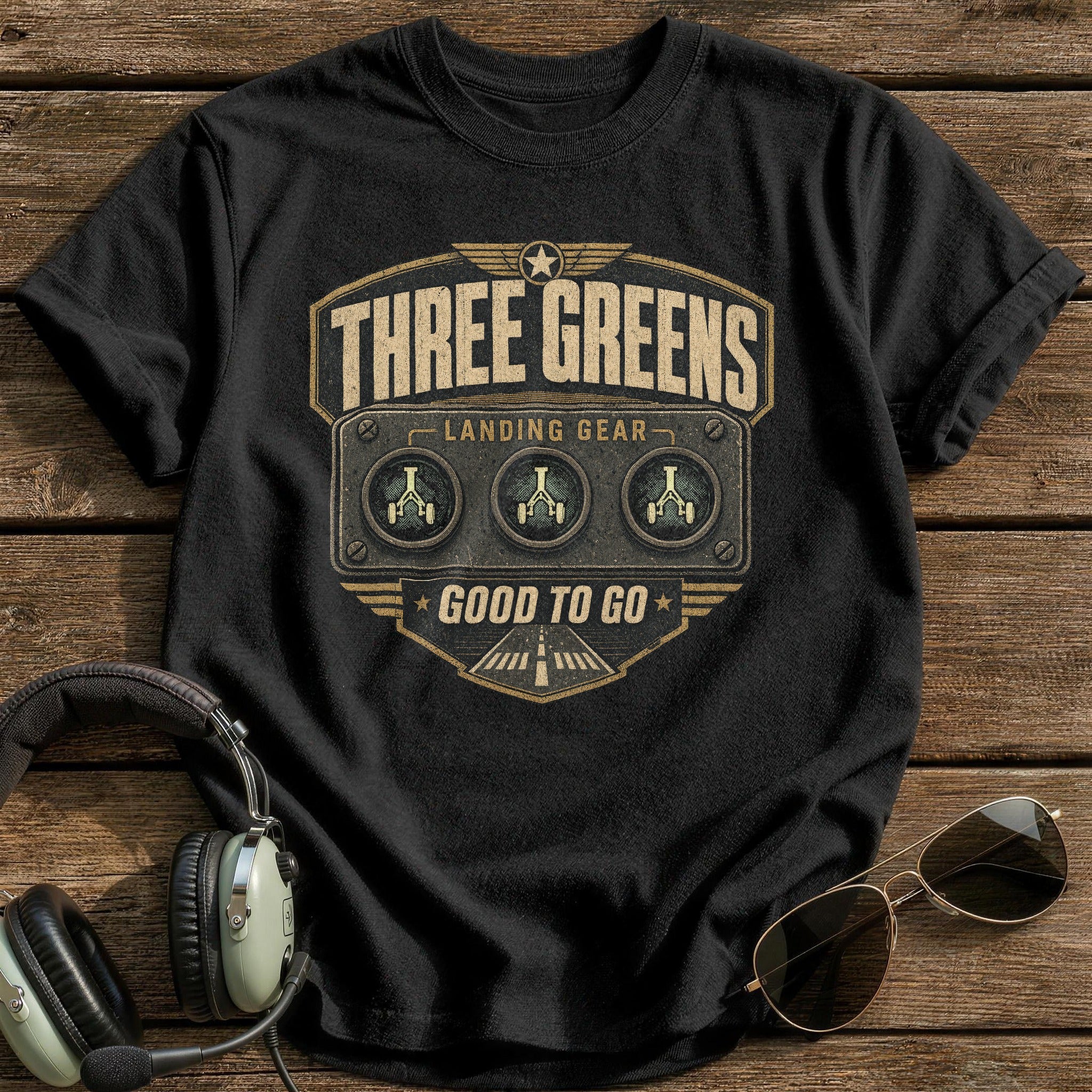 Three Greens T-Shirt - Black