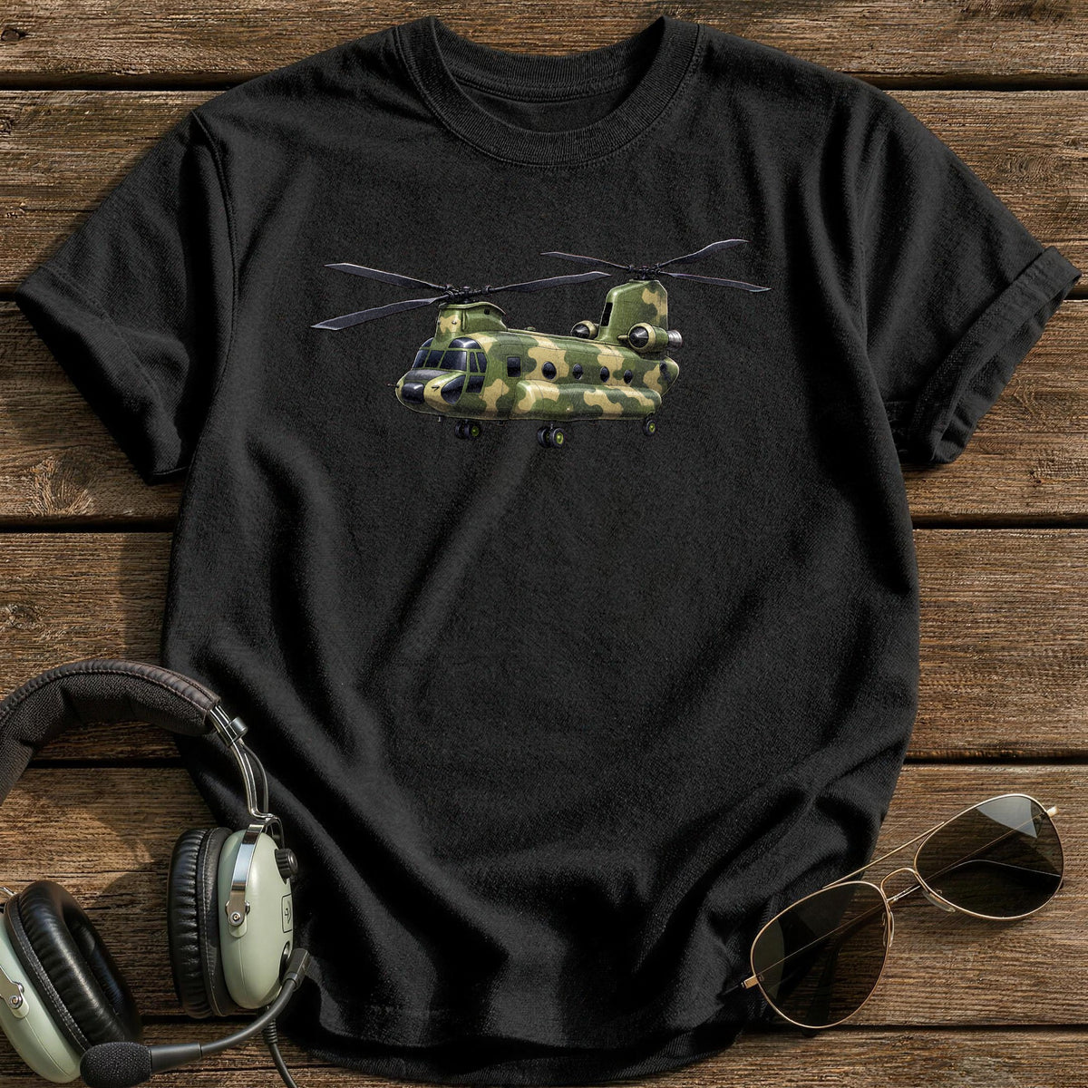 Transport Helicopter 92 T-Shirt - Black