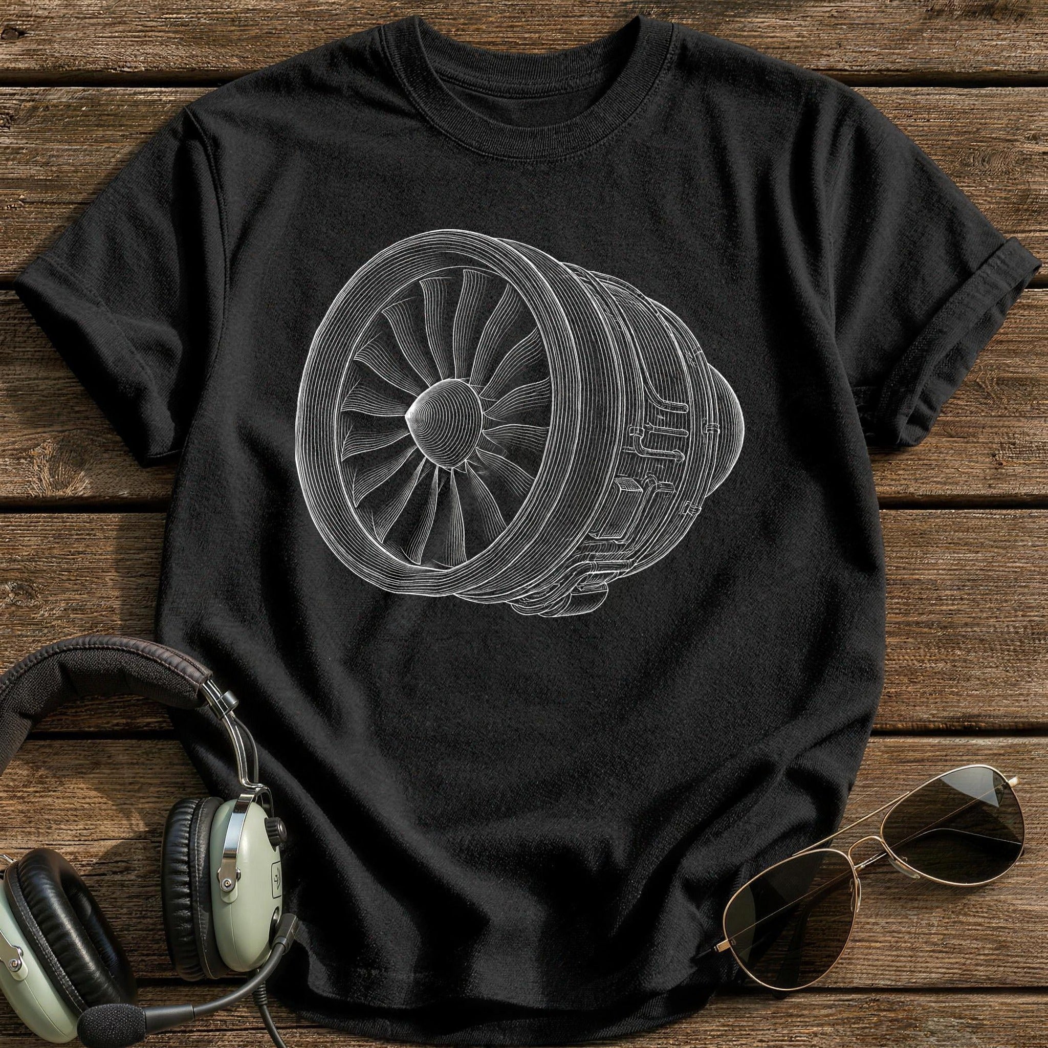 Turbofan Engine 49 T-Shirt - Black