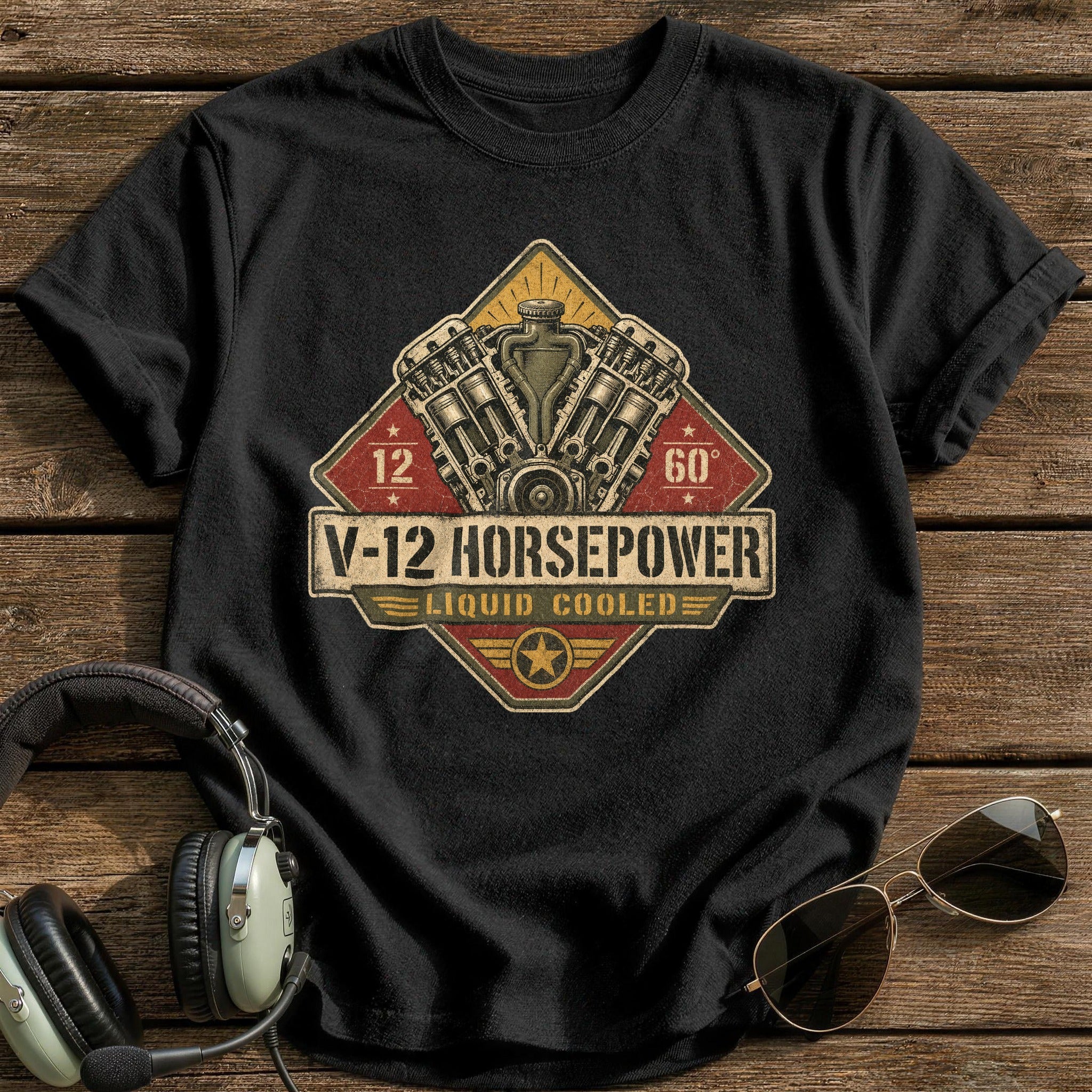 Twelve Cylinders T-Shirt - Black