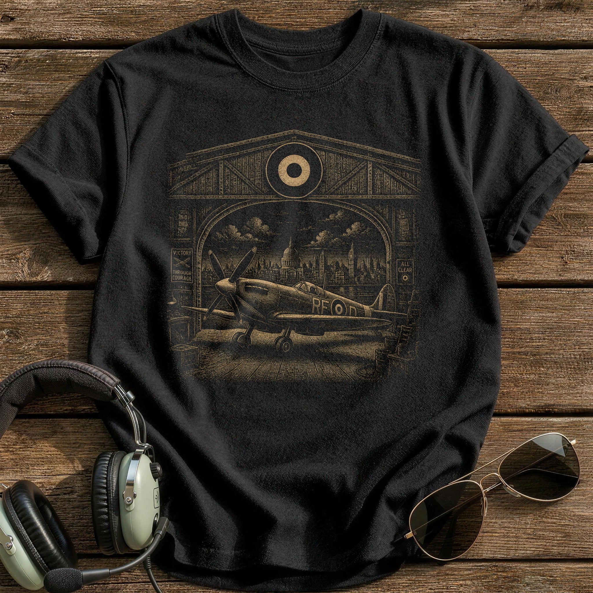 Underground Hangar Plane T-Shirt - Black