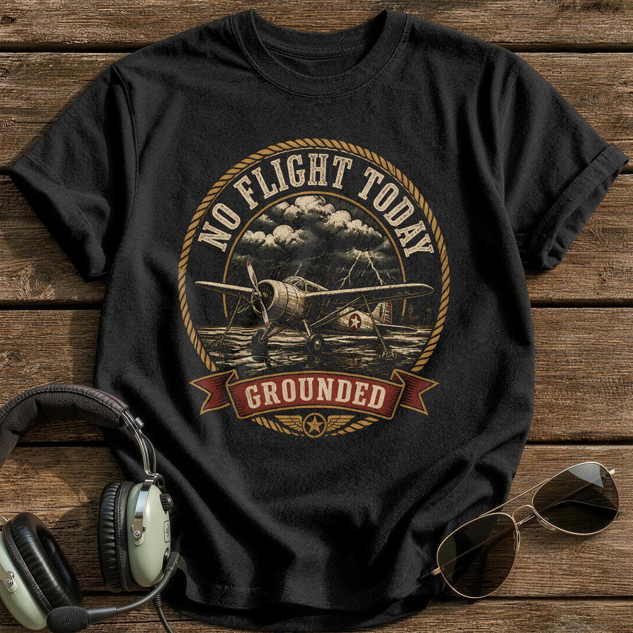 Vintage Patch No Flight Today 34 - Black