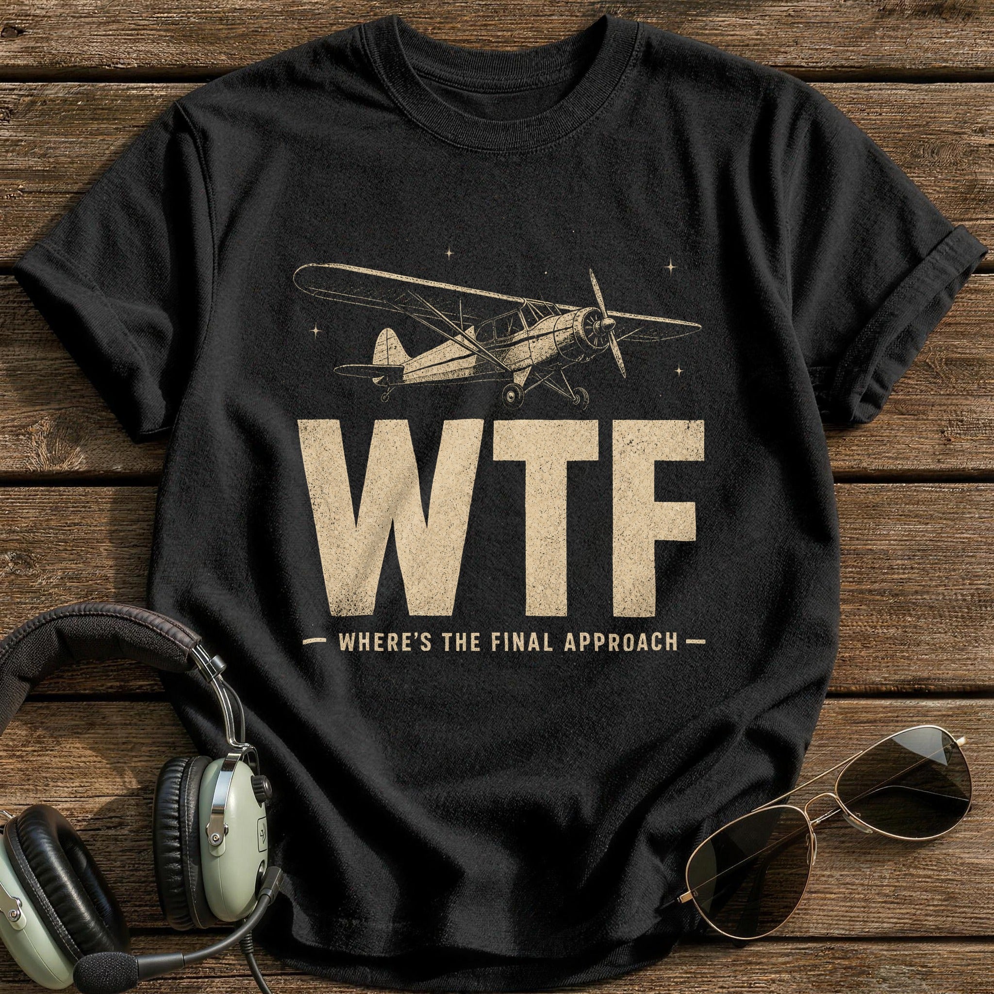 WTF Where's The Final Approach T-Shirt - Black