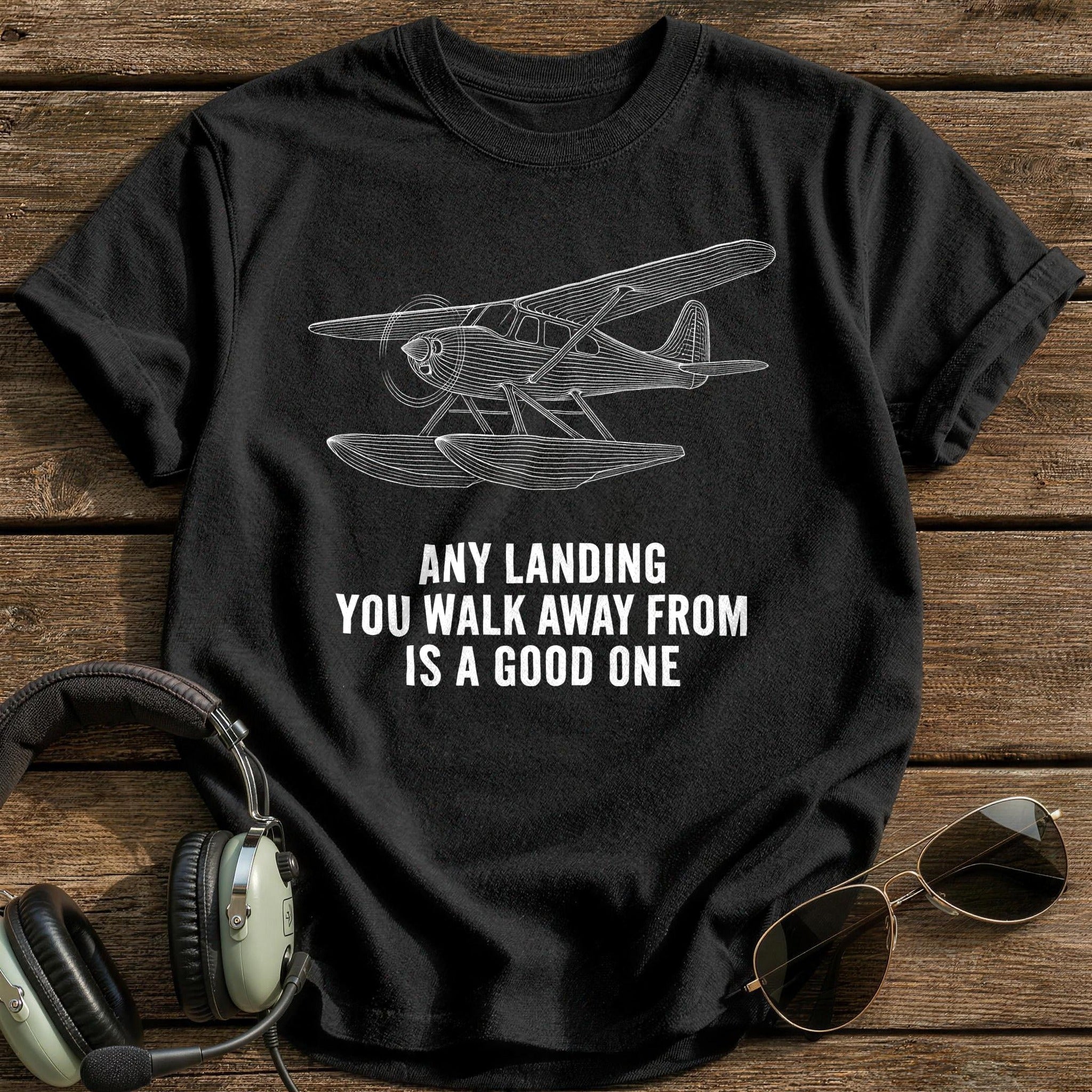 Walk Away Landing 78 T-Shirt - Black