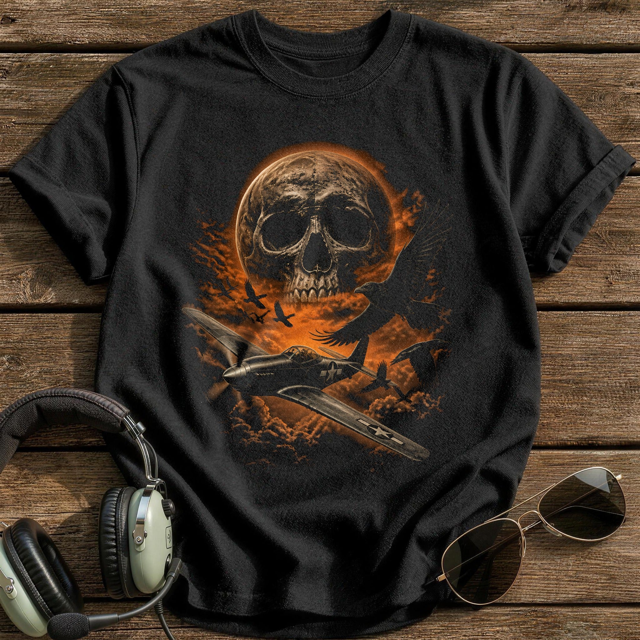 Warbird Skull Moon Crows 72 - Black
