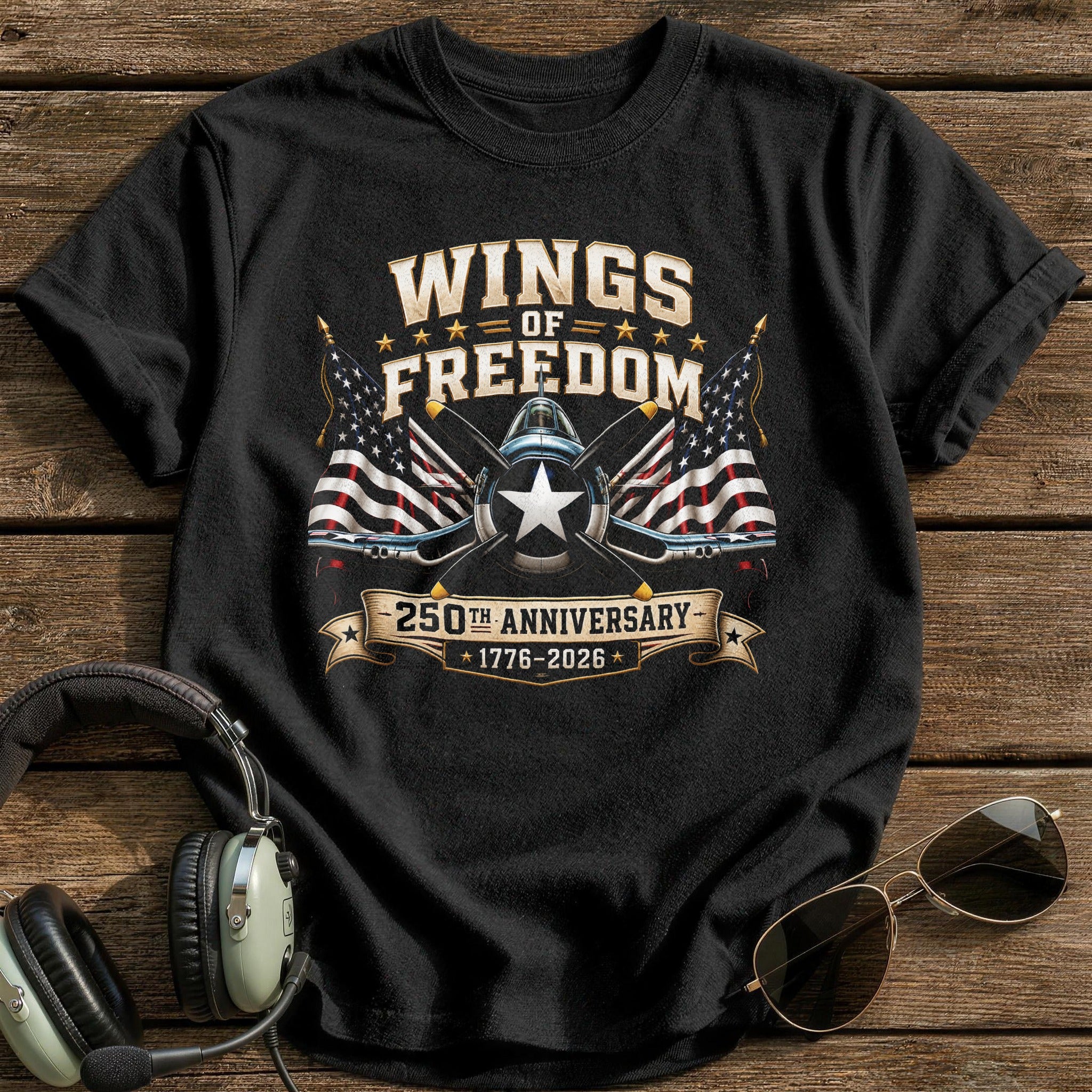 Wings Of Freedom 250 T-Shirt - Black