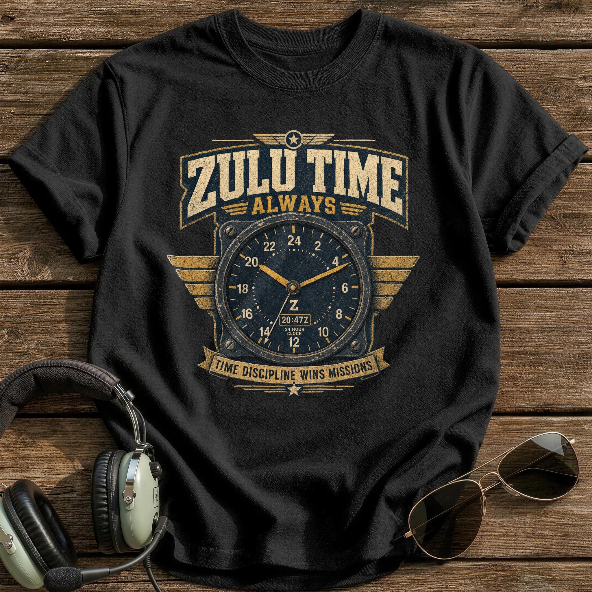 Zulu Time Always T-Shirt - Black