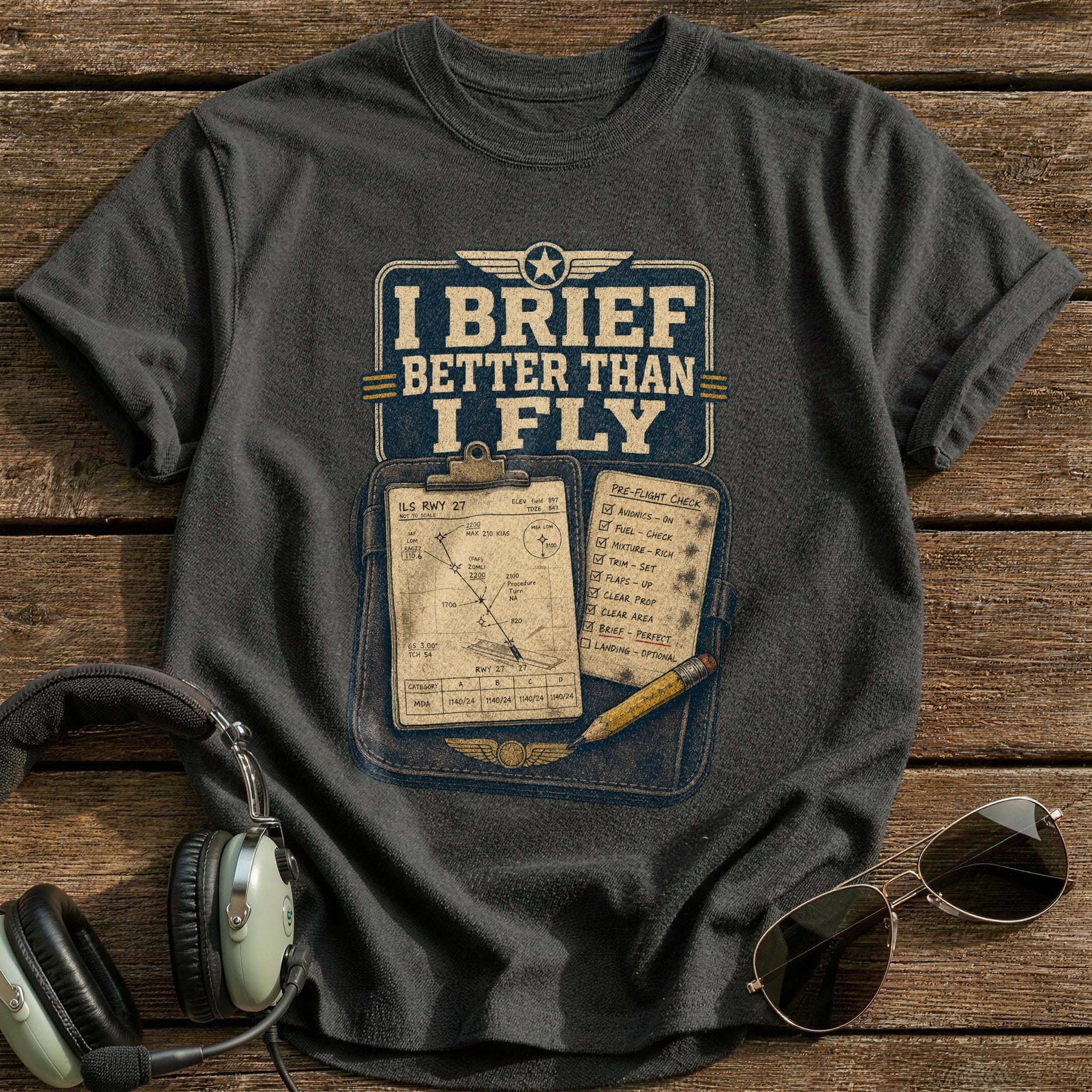I Brief Better Than I Fly T-Shirt - Charcoal