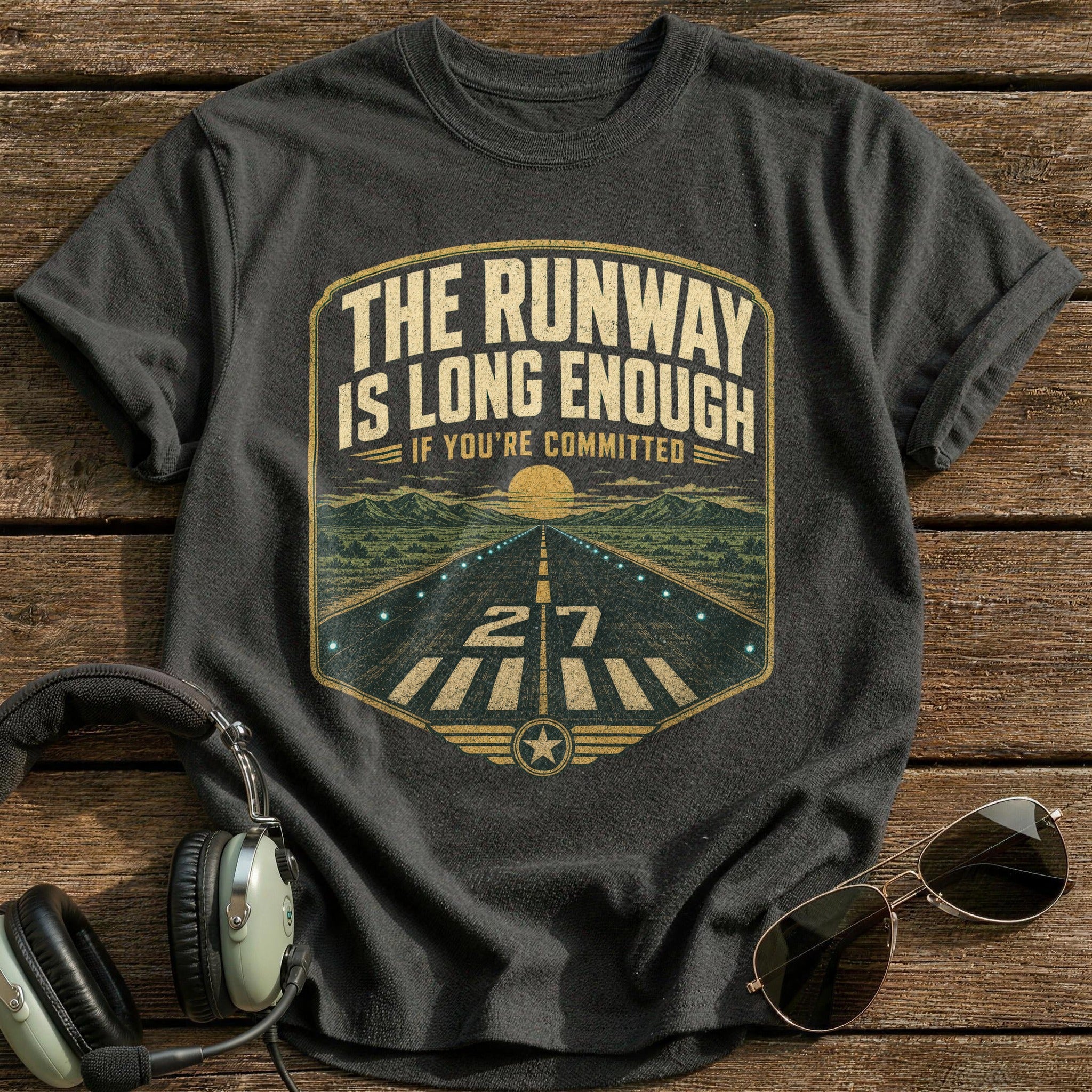 The Runway is Long Enough T-Shirt - Charcoal
