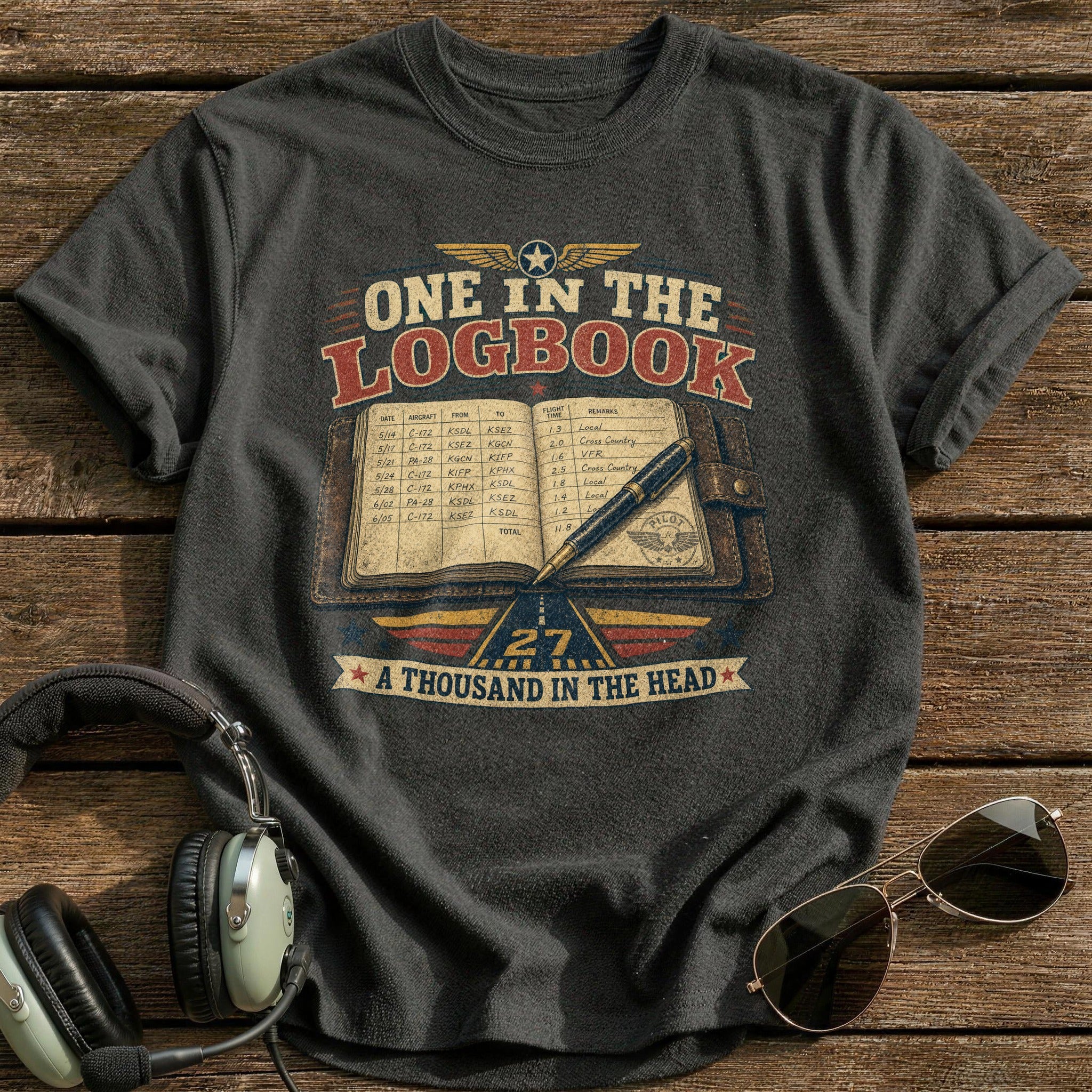 One in the Logbook T-Shirt - Charcoal