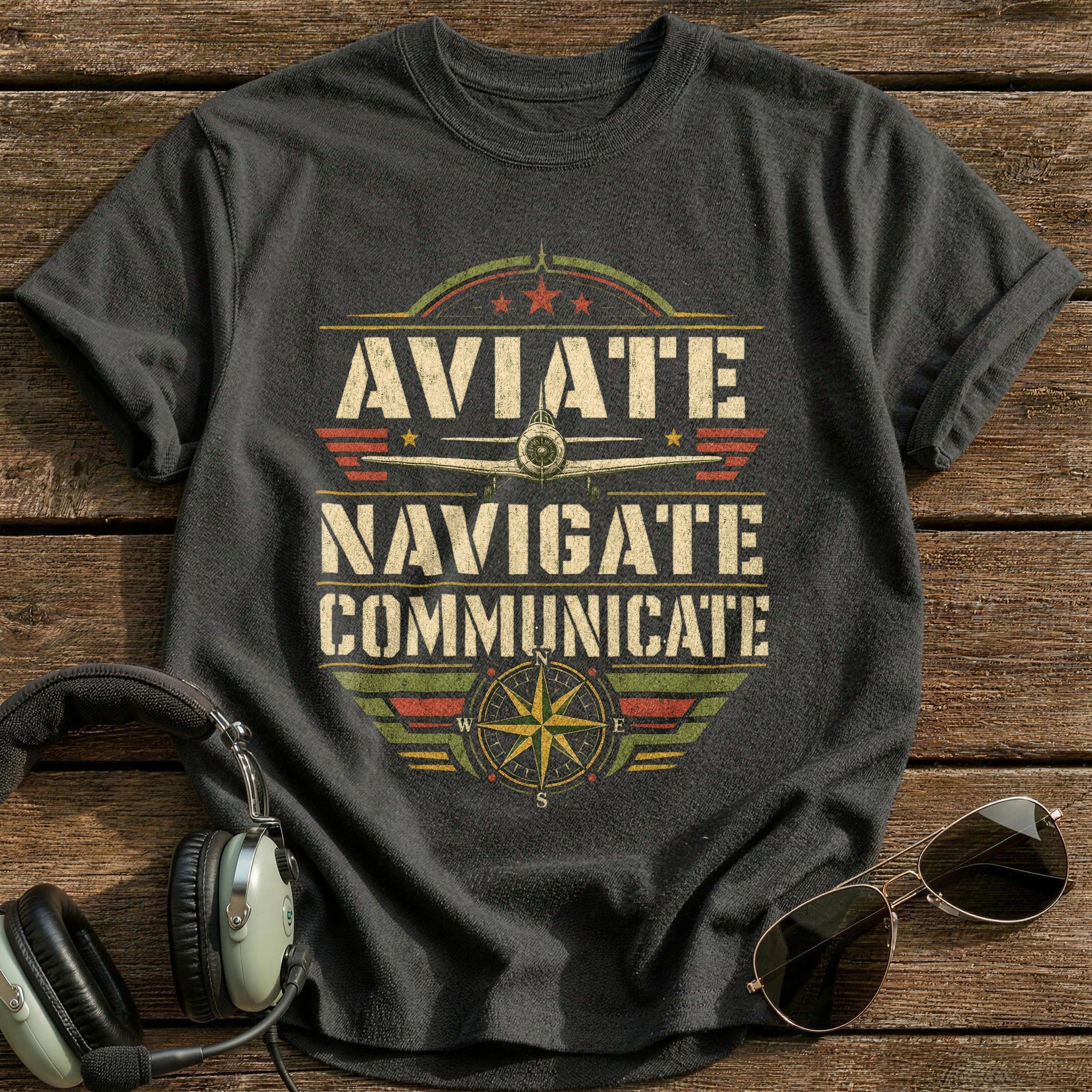 Aviate Navigate Communicate T-Shirt - Charcoal