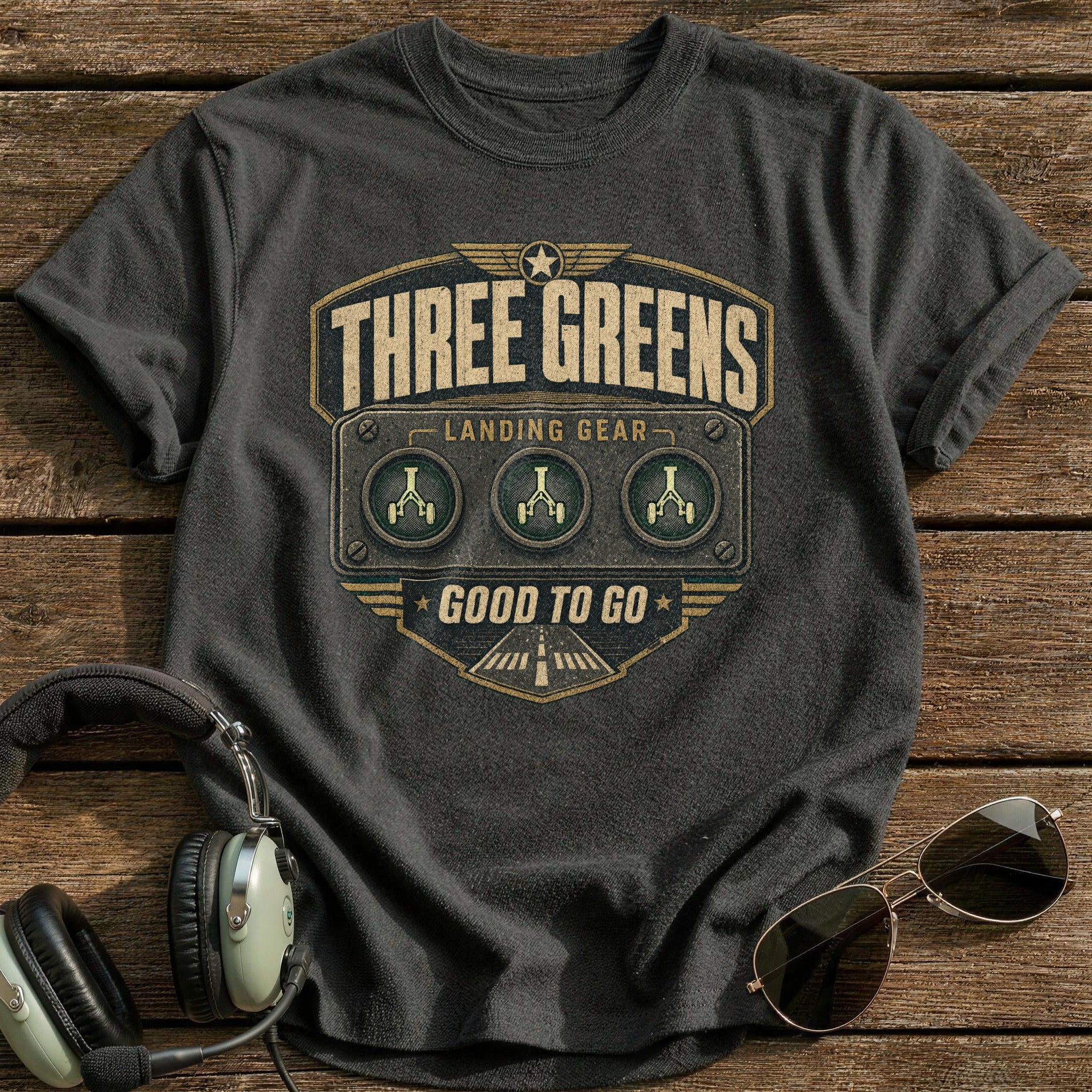 Three Greens T-Shirt - Charcoal