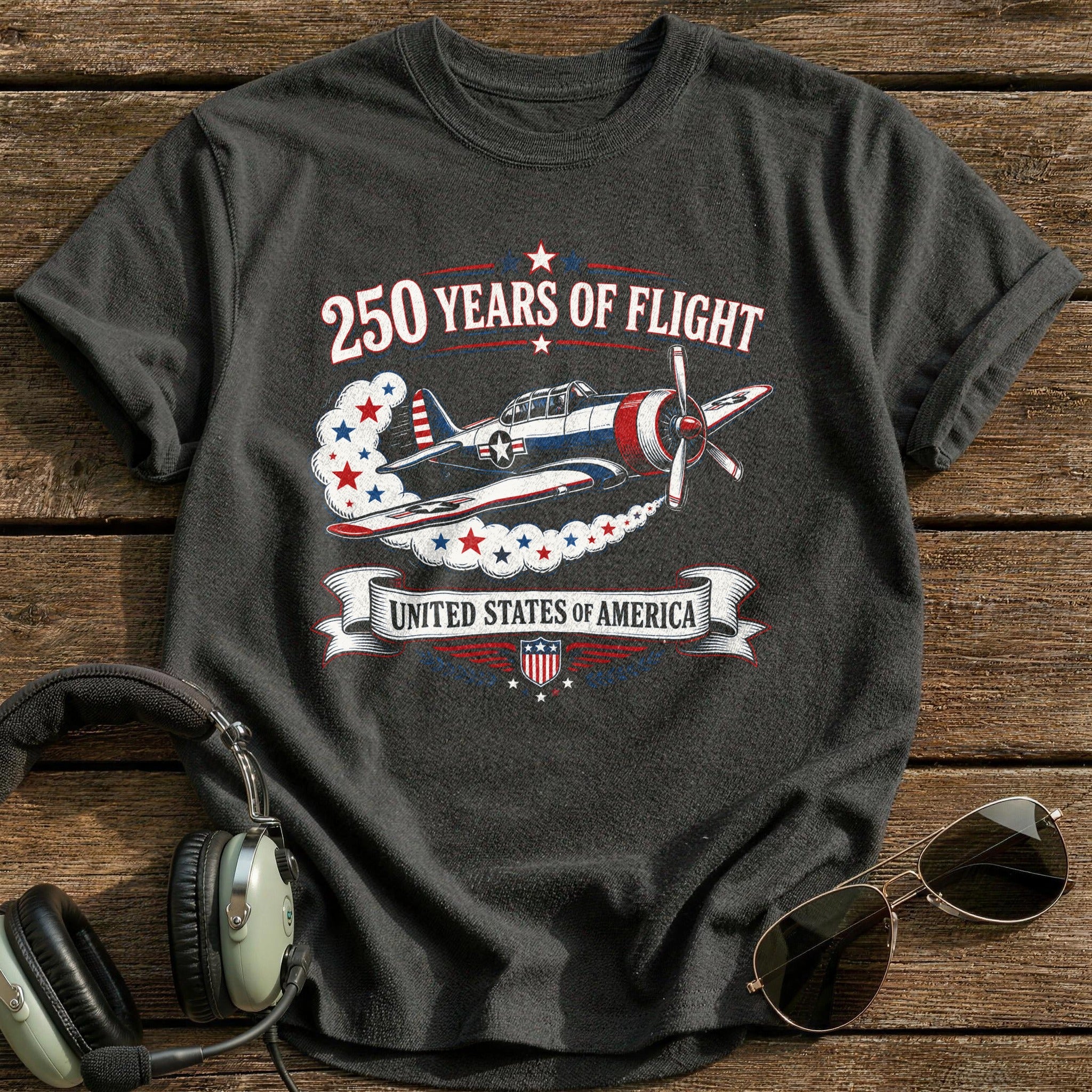 250 Years Of Flight T-Shirt - Charcoal