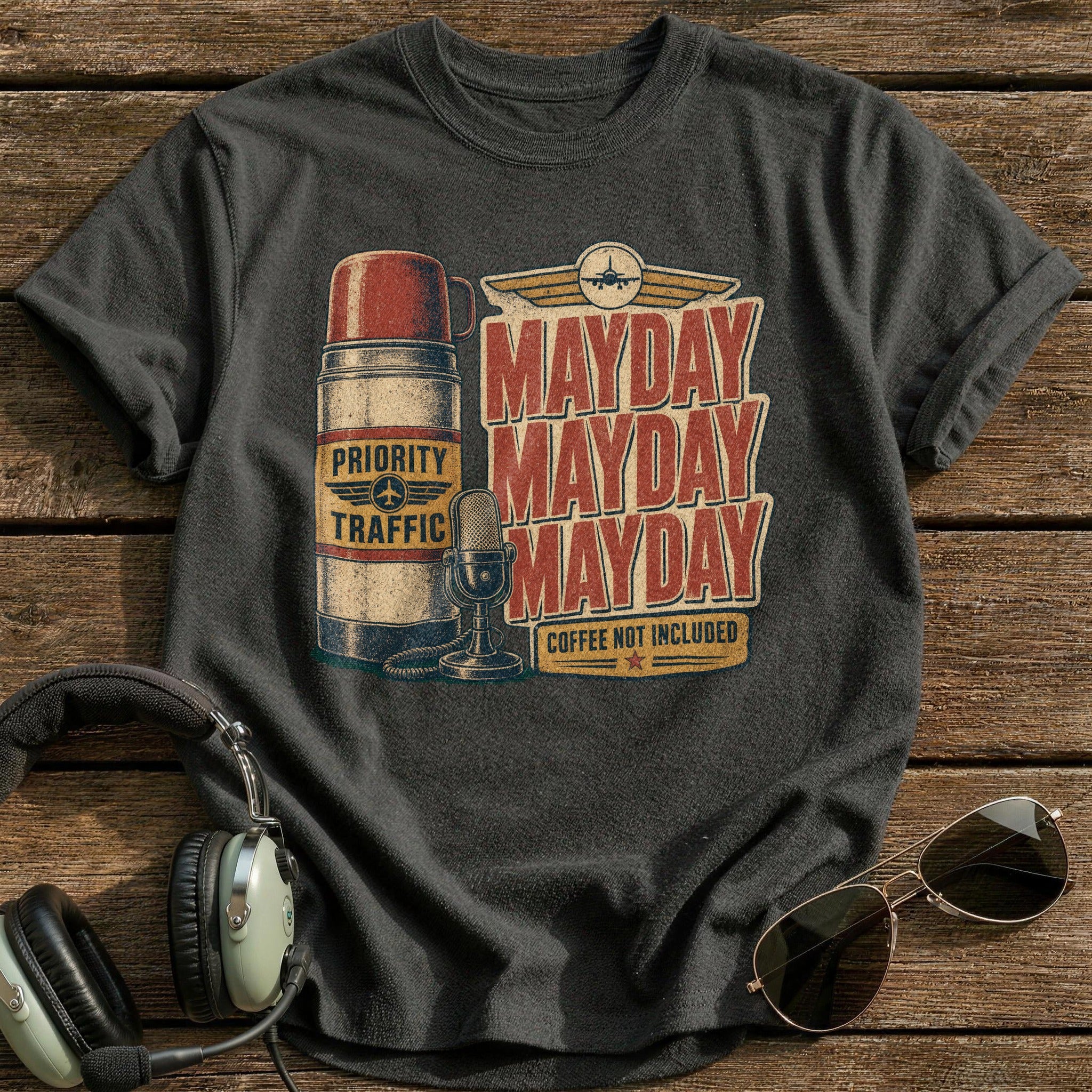 Mayday Mayday Mayday T-Shirt - Charcoal