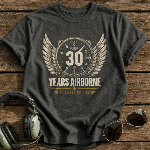30 Still Flying T-Shirt - Charcoal