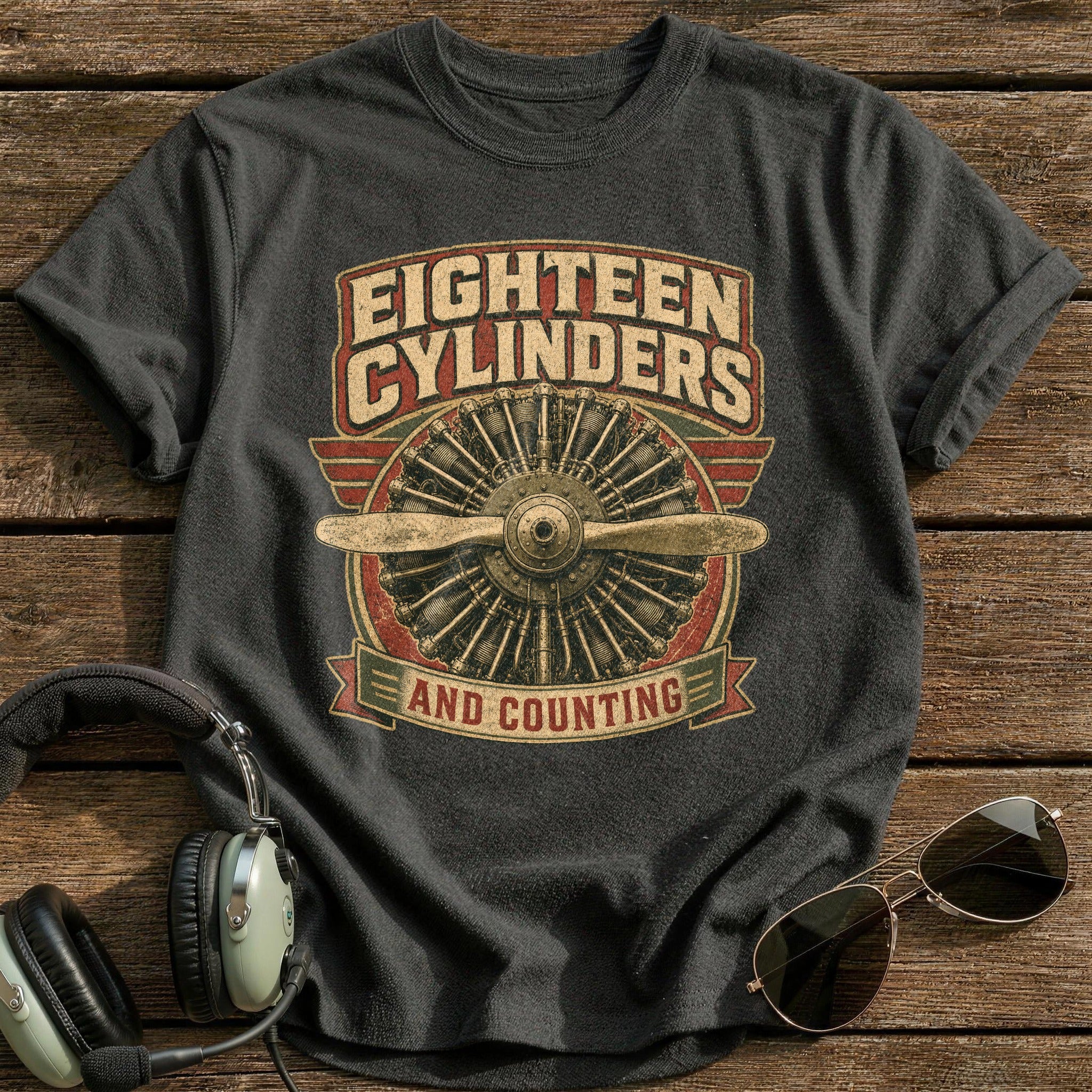 Eighteen Cylinders T-Shirt - Charcoal