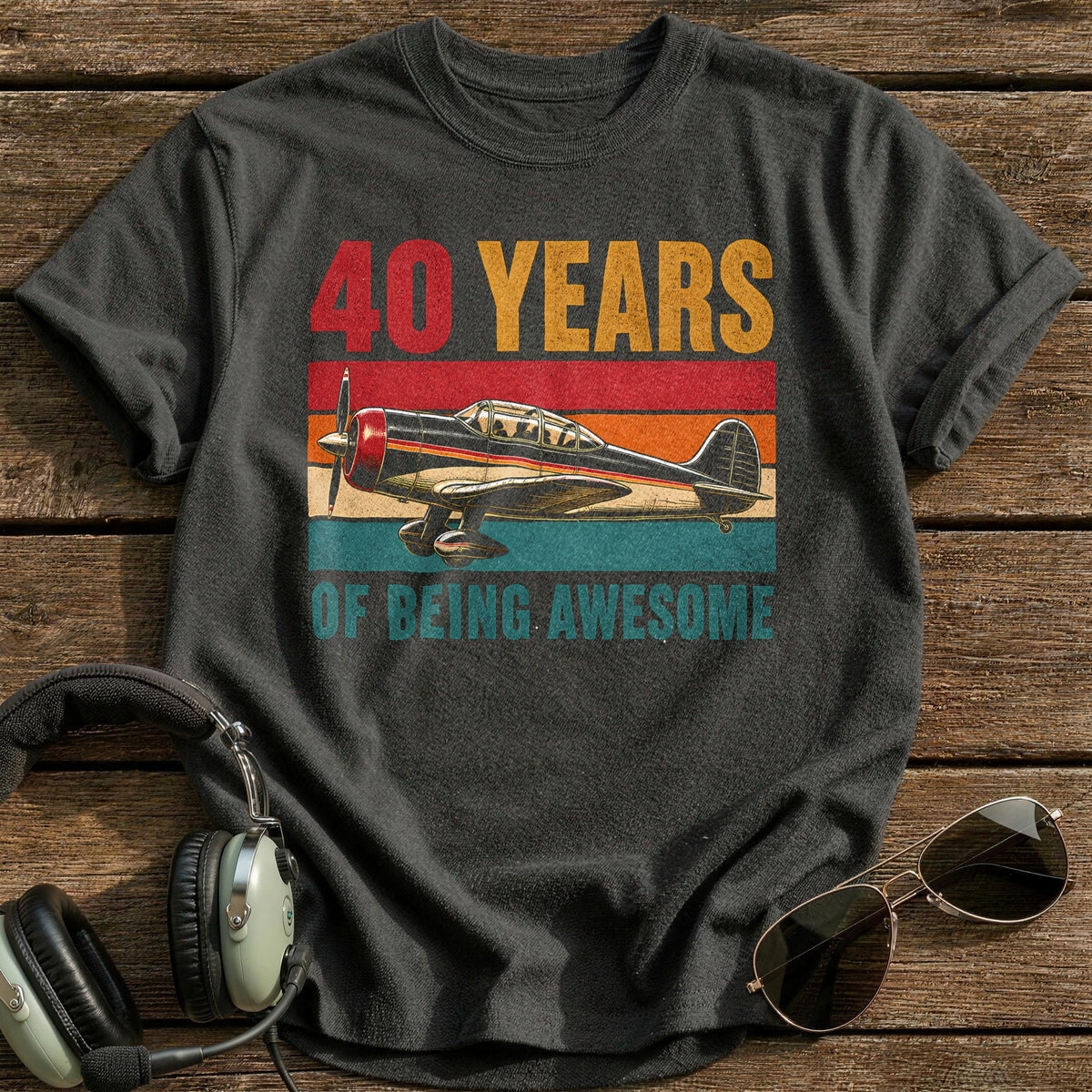 40 Being Awesome T-Shirt - Charcoal