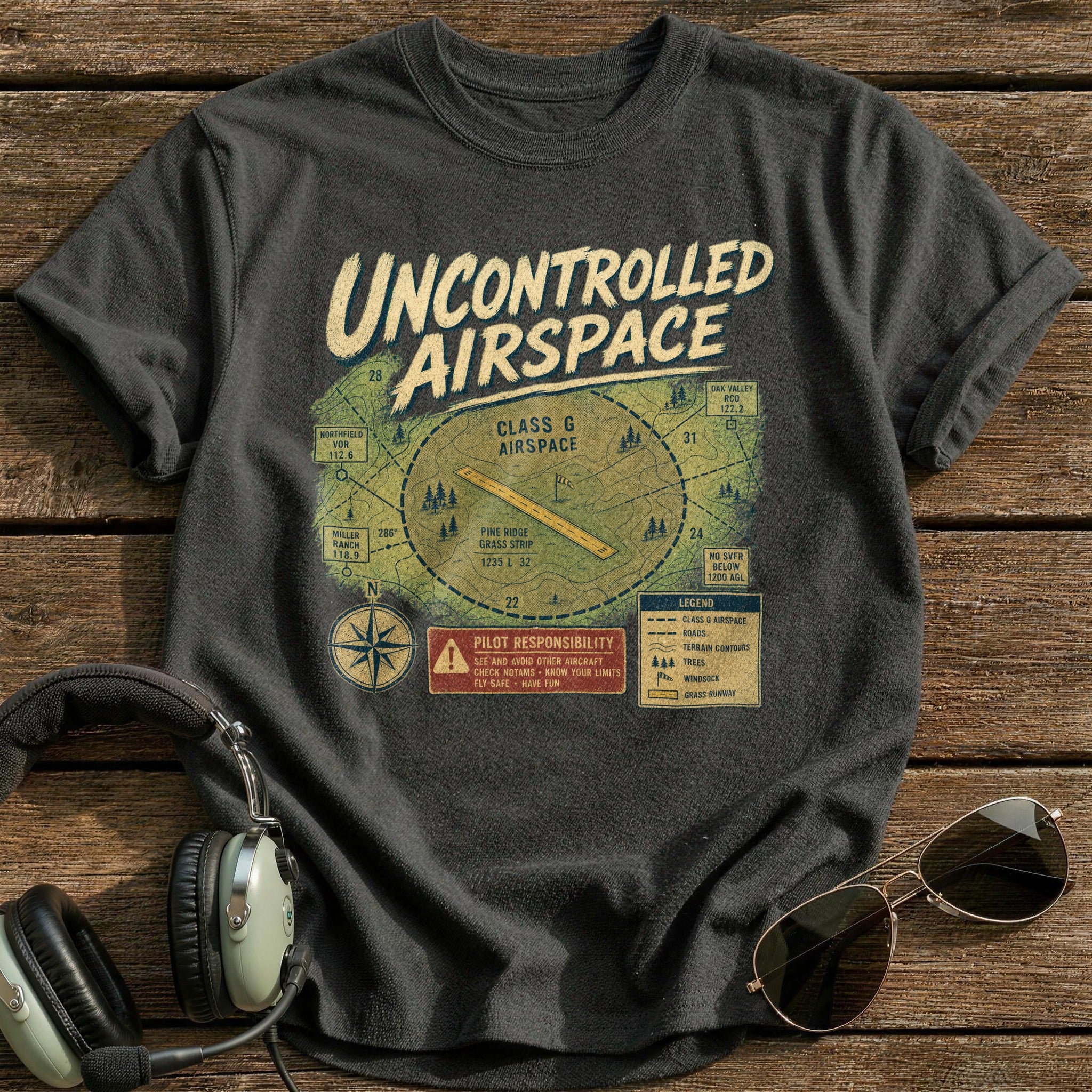 Uncontrolled Airspace T-Shirt - Charcoal