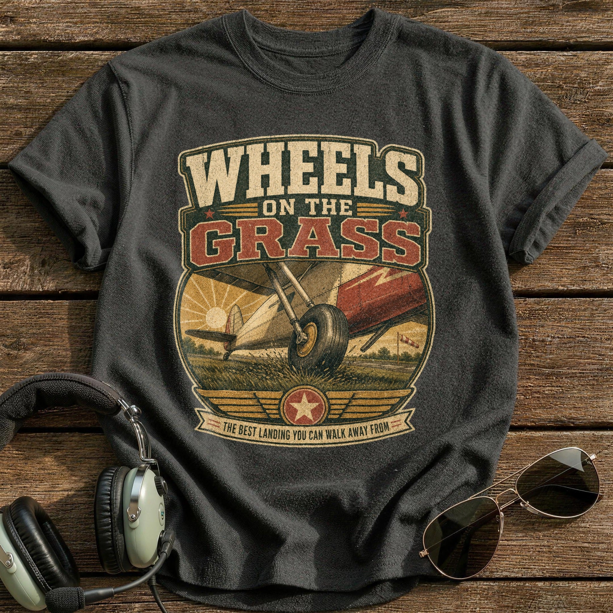 Wheels on the Grass T-Shirt - Charcoal