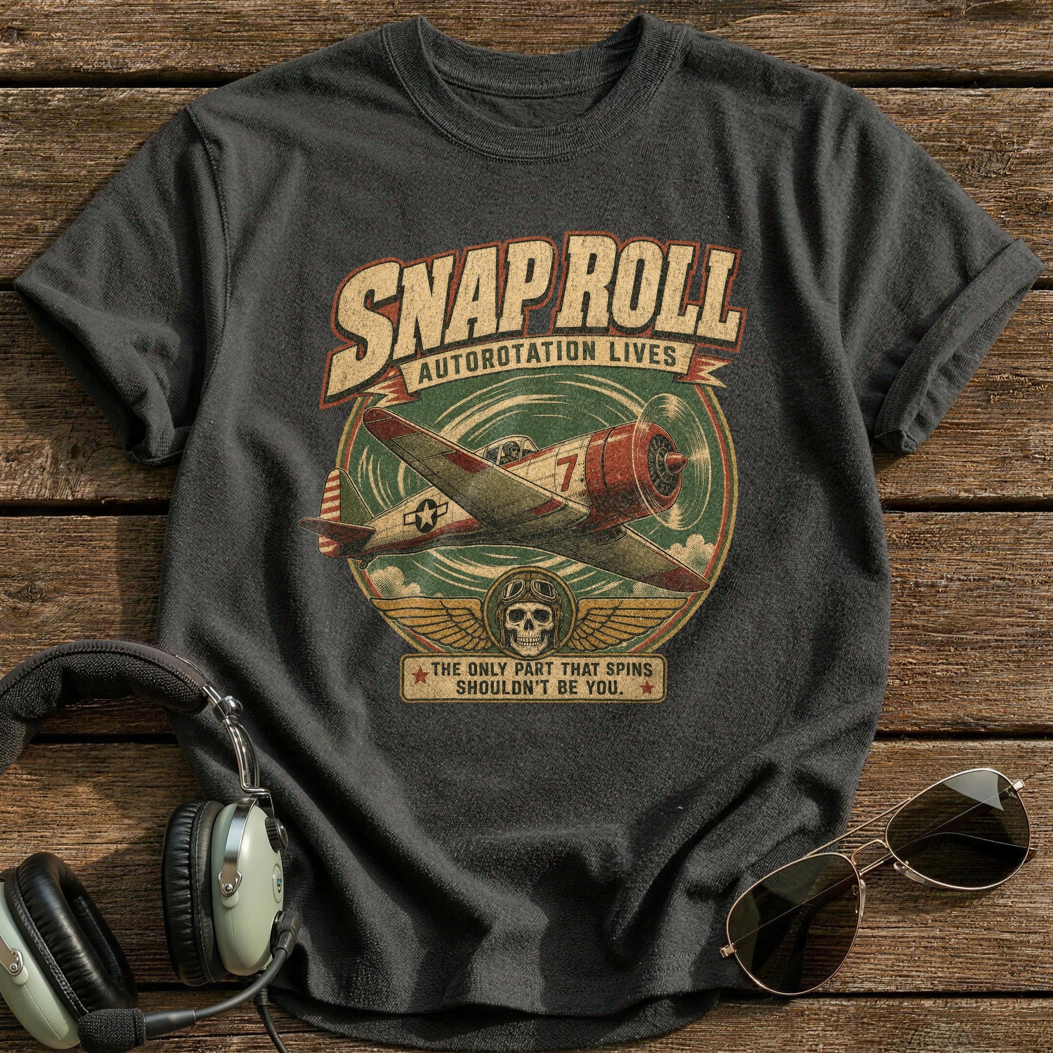 Snap Roll T-Shirt - Charcoal