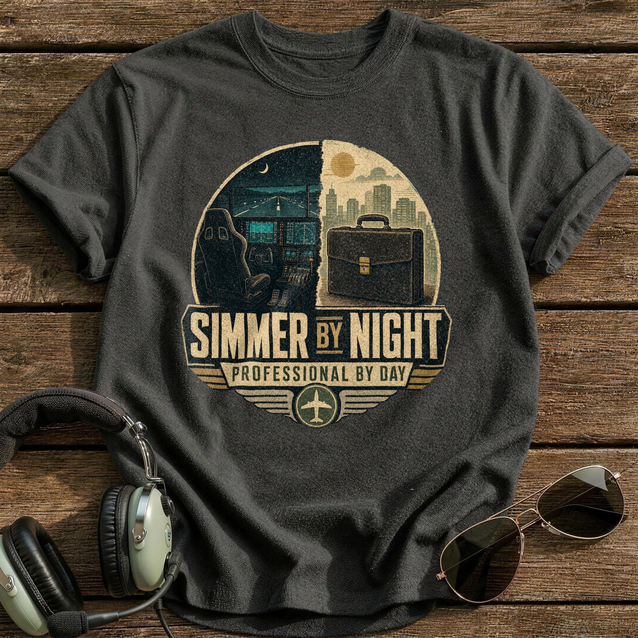 Simmer By Night T-Shirt - Charcoal