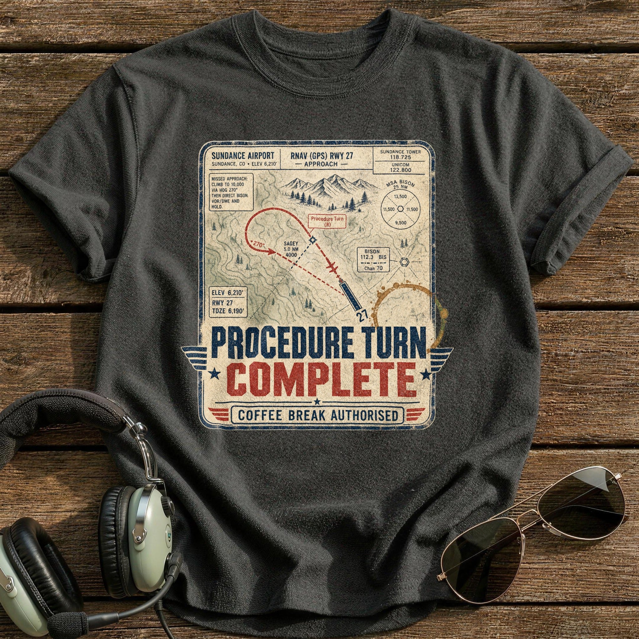 Procedure Turn Complete T-Shirt - Charcoal