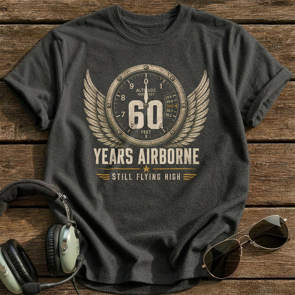 60 Still Flying T-Shirt - Charcoal