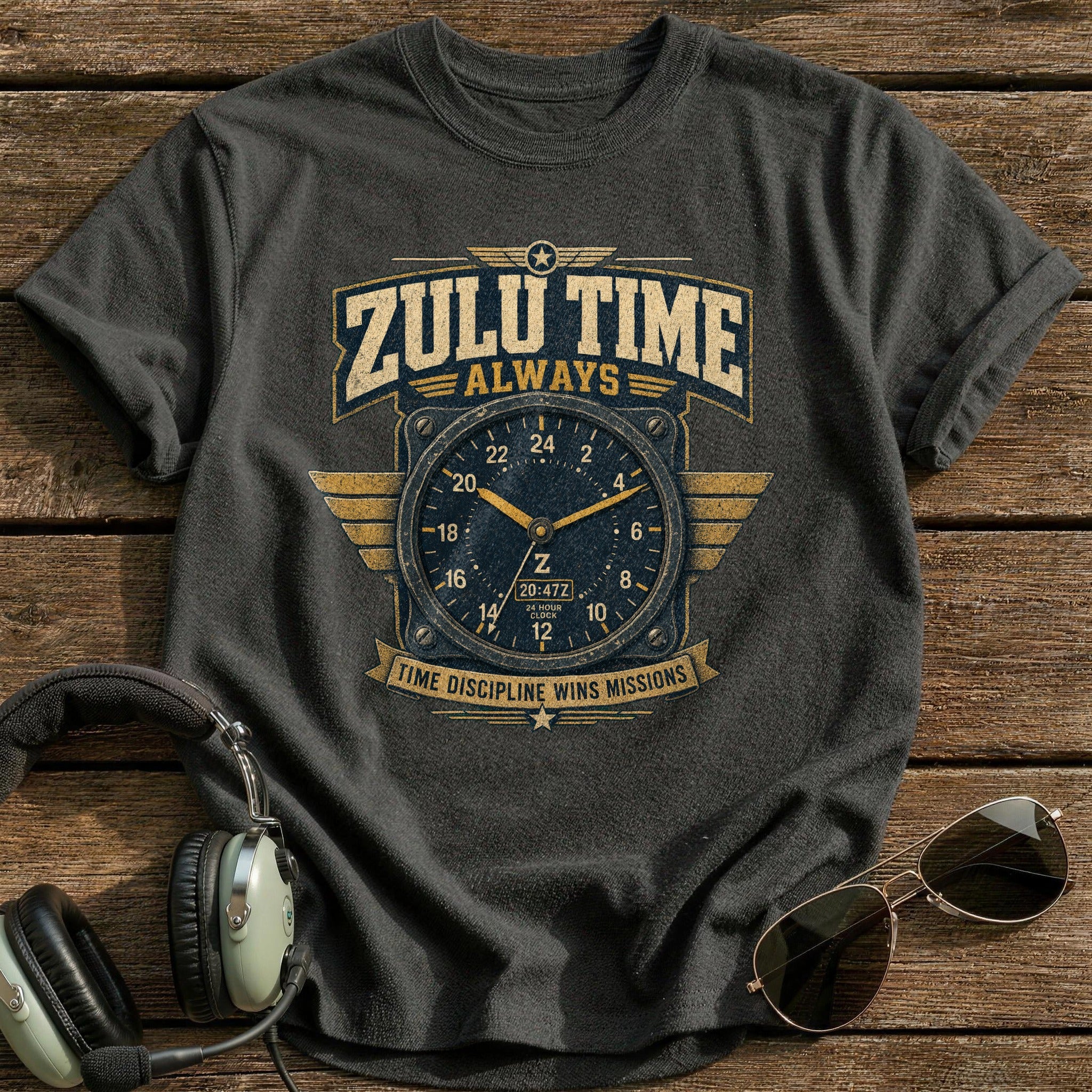 Zulu Time T-Shirt - Charcoal