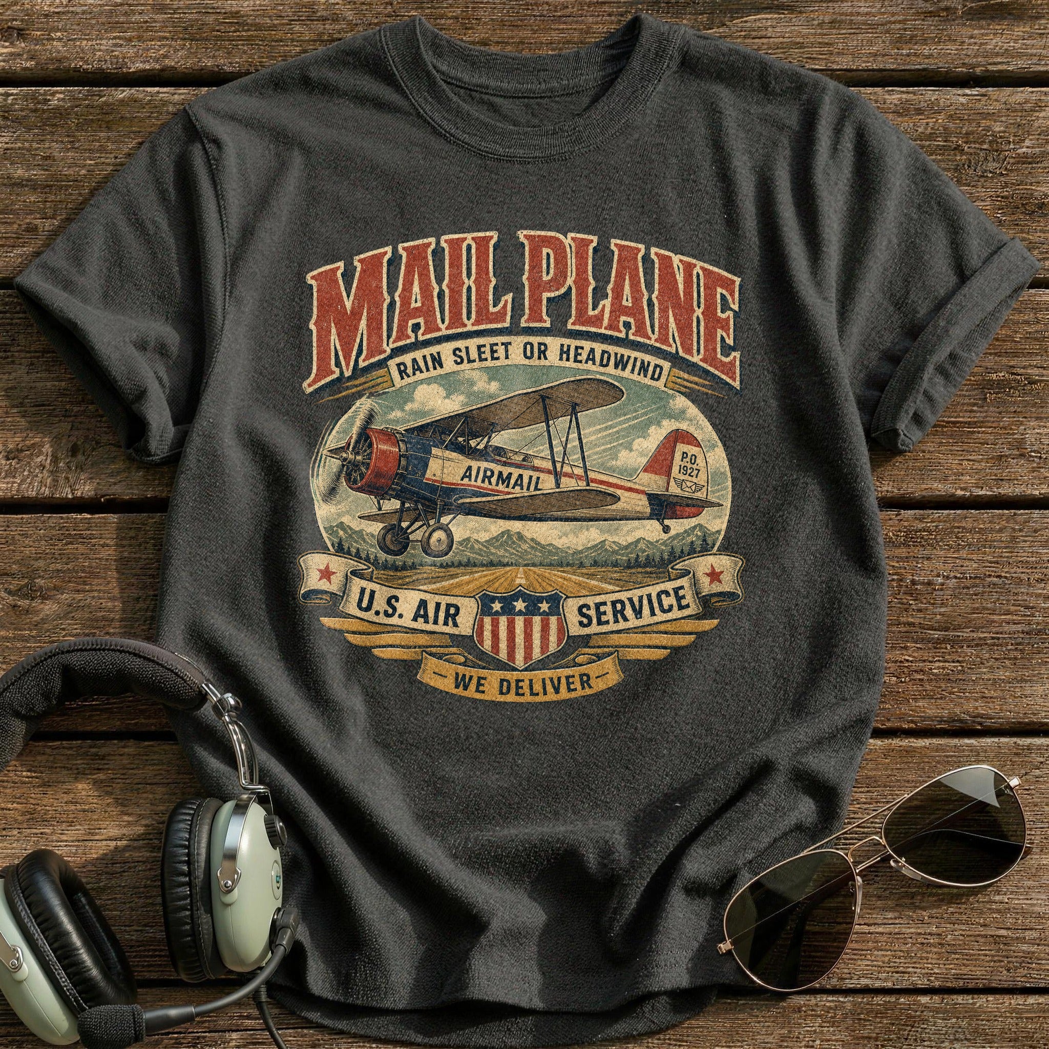Mail Plane T-Shirt - Charcoal