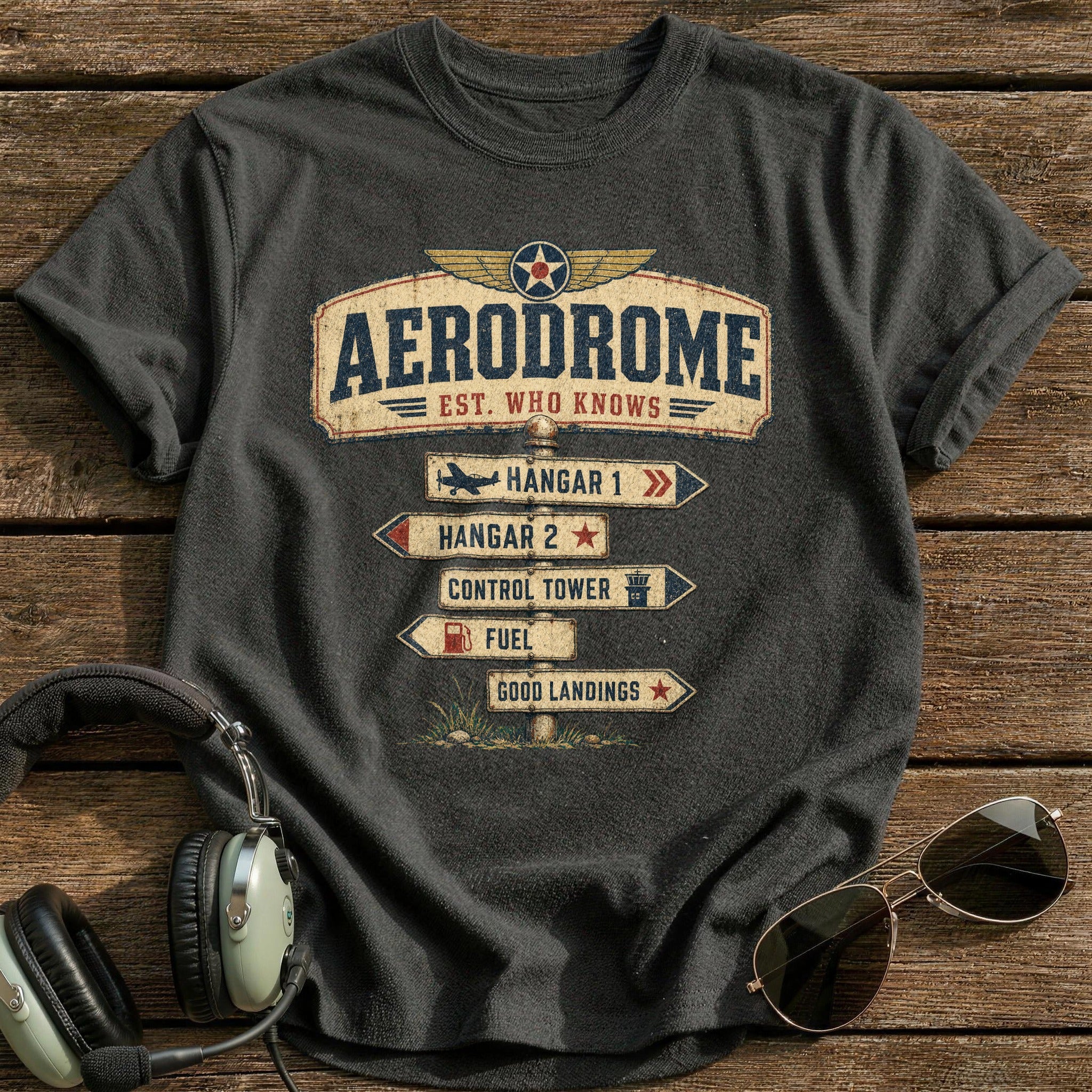 Aerodrome T-Shirt - Charcoal