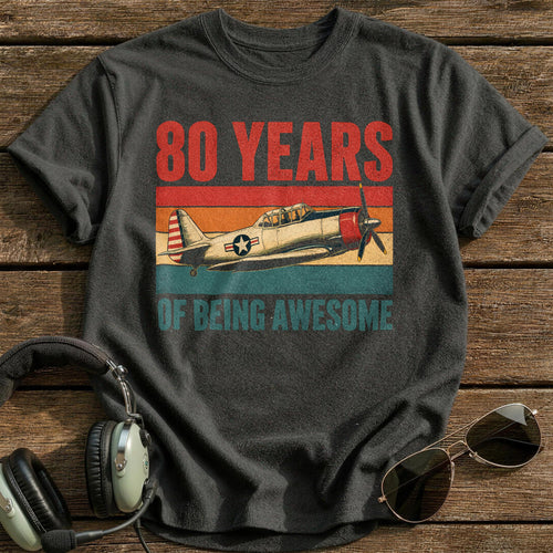 80 Being Awesome T-Shirt - Charcoal