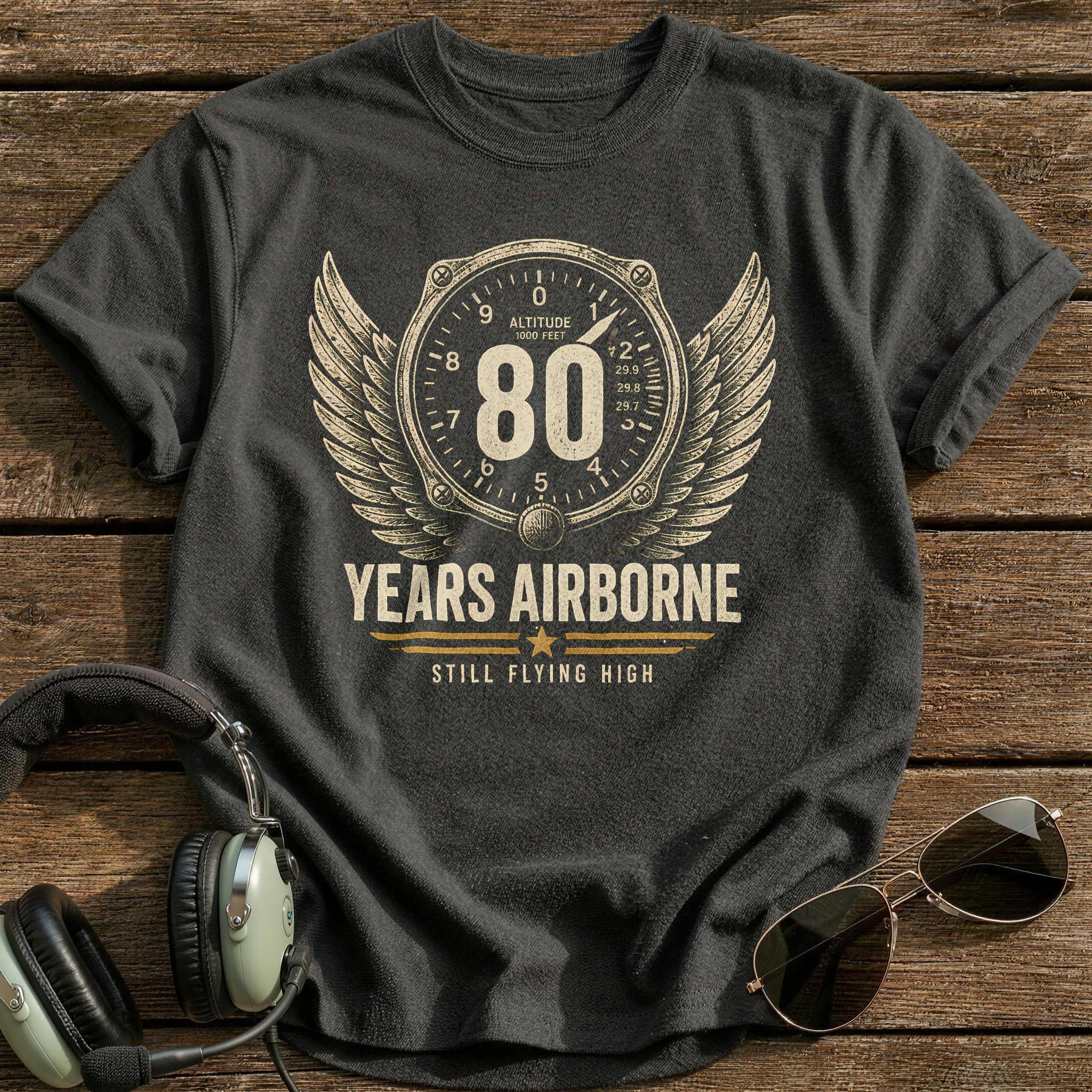 80 Still Flying T-Shirt - Charcoal