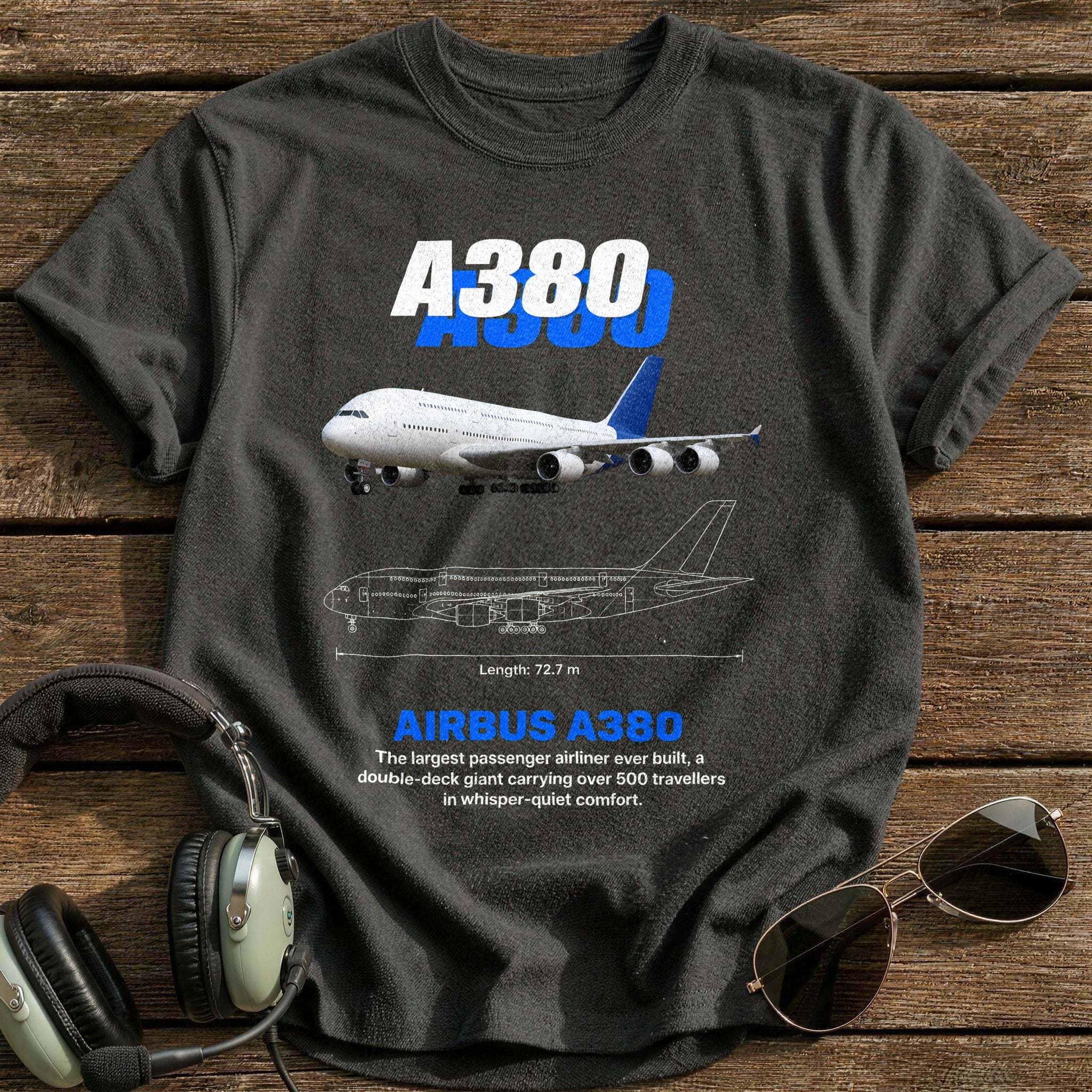 A380 96 T-Shirt - Charcoal