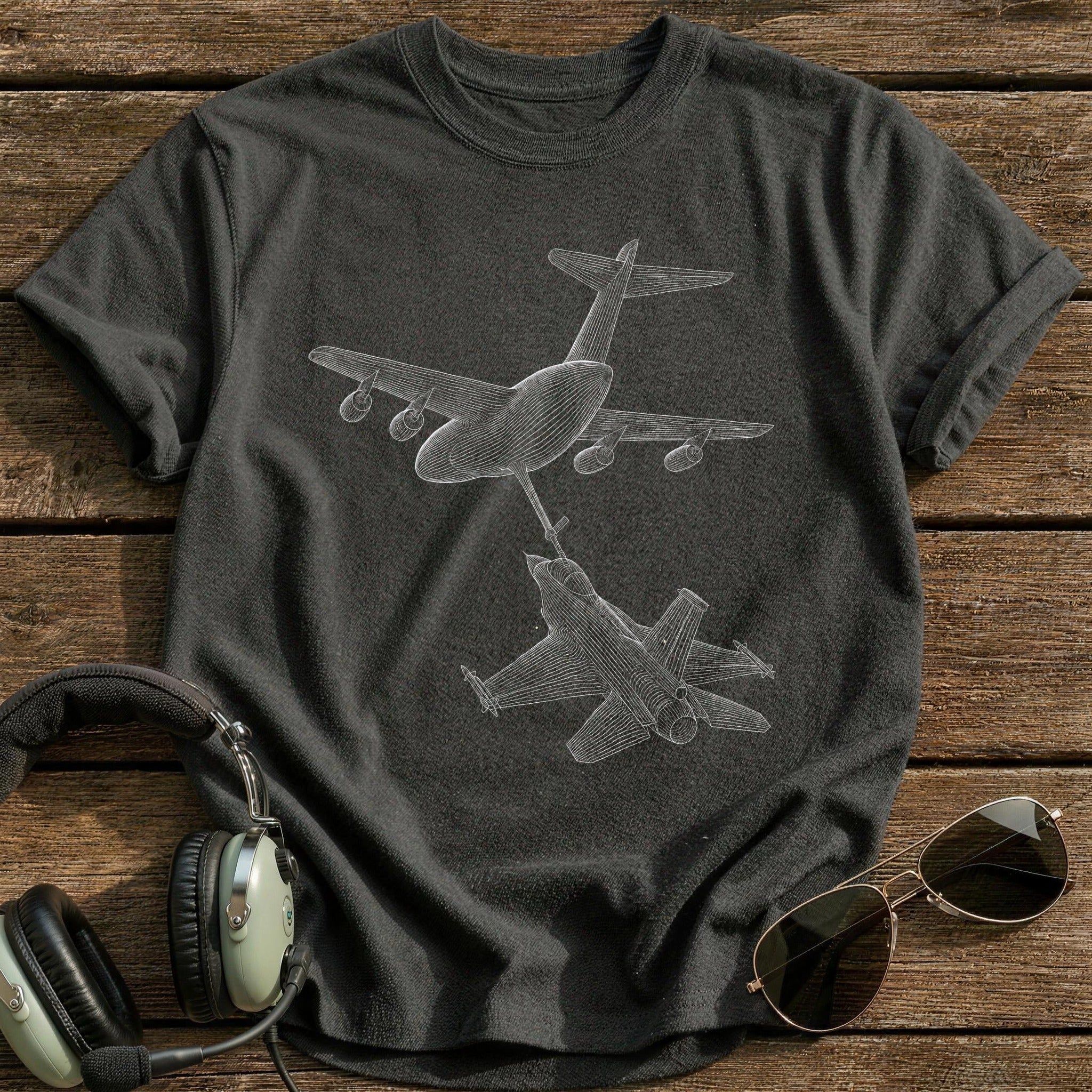 Aerial Refueling 68 T-Shirt - Charcoal