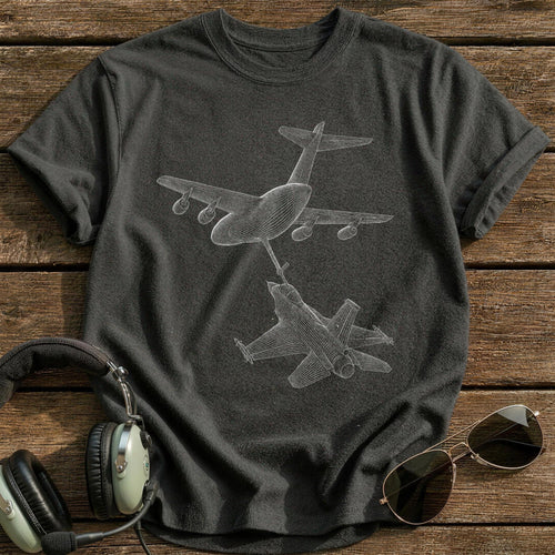 Aerial Refueling 68 T-Shirt - Charcoal