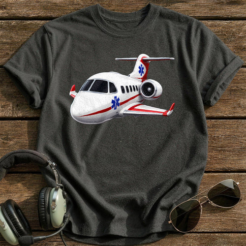 Air Ambulance Plane 70 T-Shirt - Charcoal