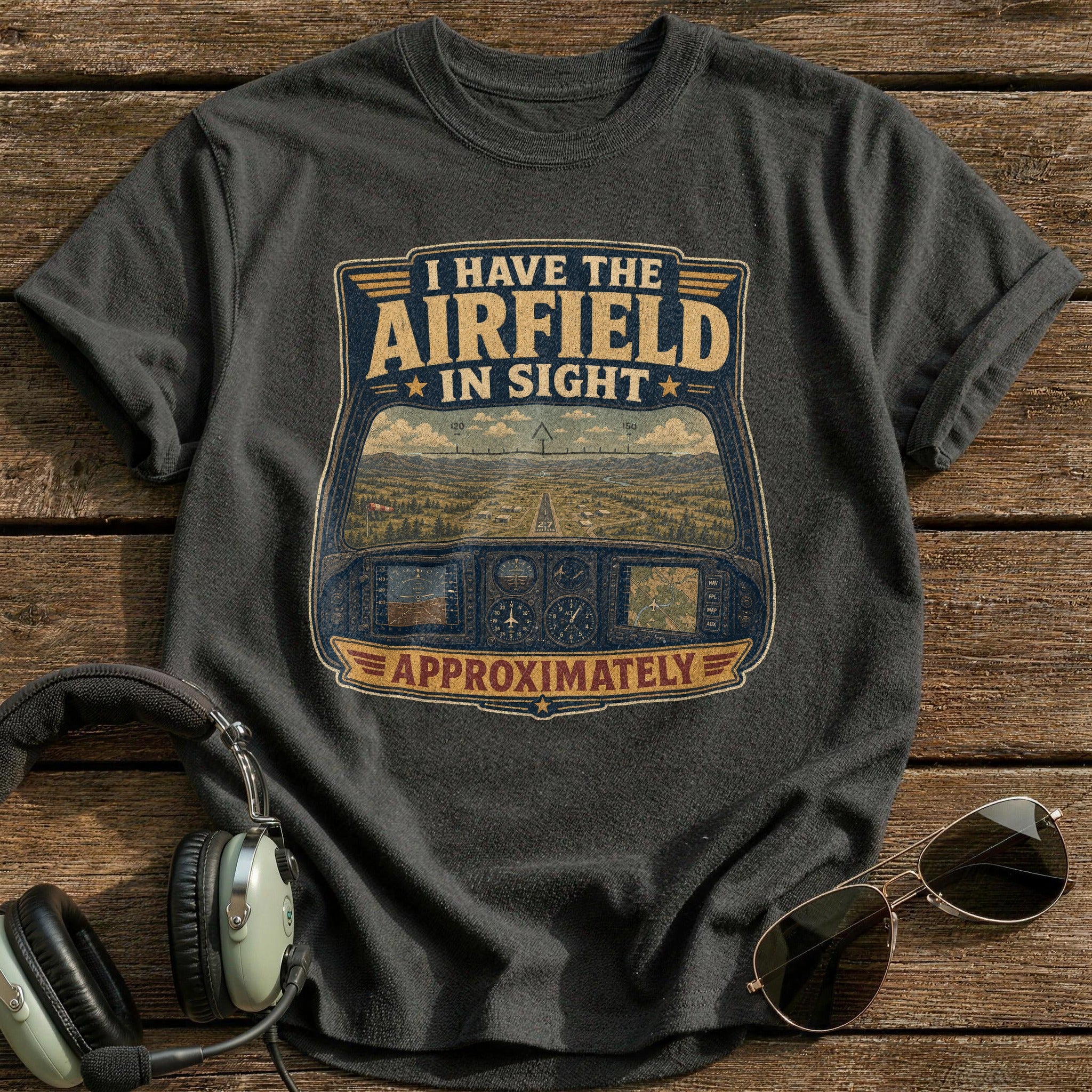 Airfield in Sight T-Shirt - Charcoal