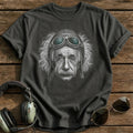 Albert Einstein Aviator (Soft Teal) T-Shirt - Charcoal
