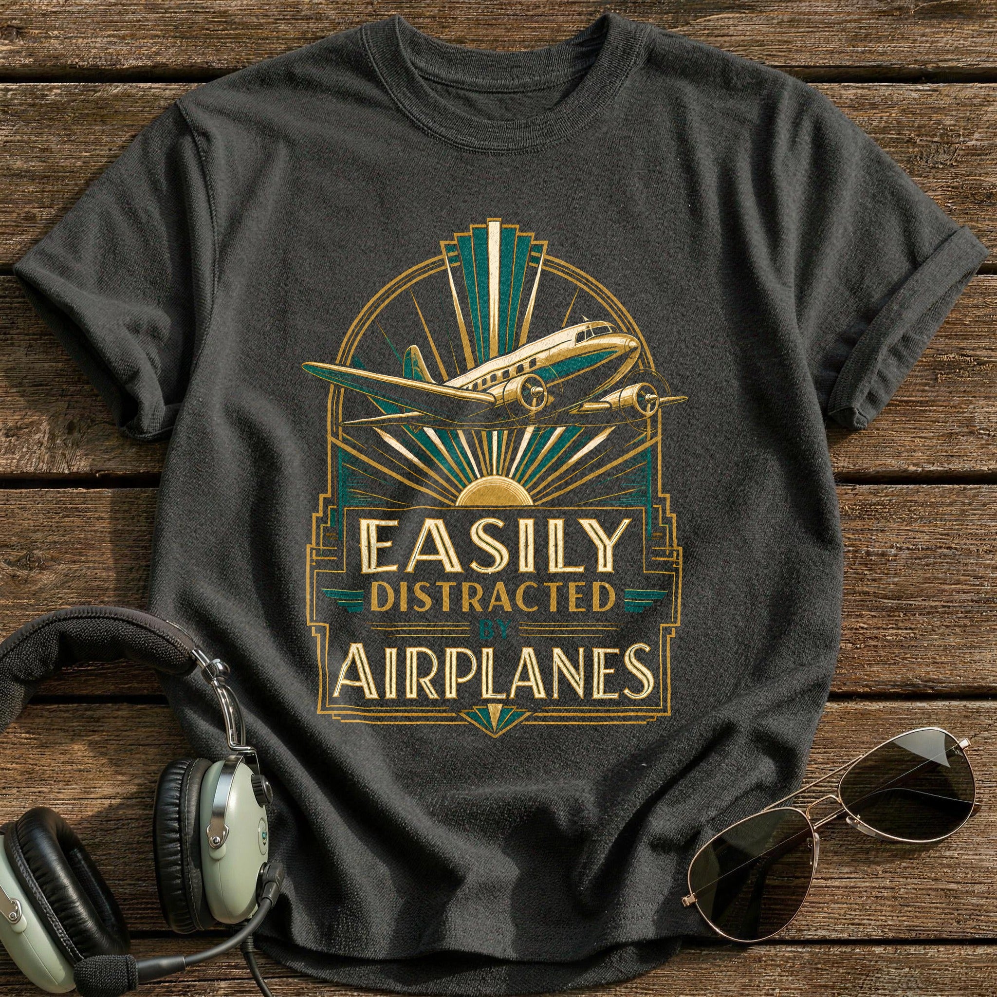 Art Deco Airliner 91 - Charcoal